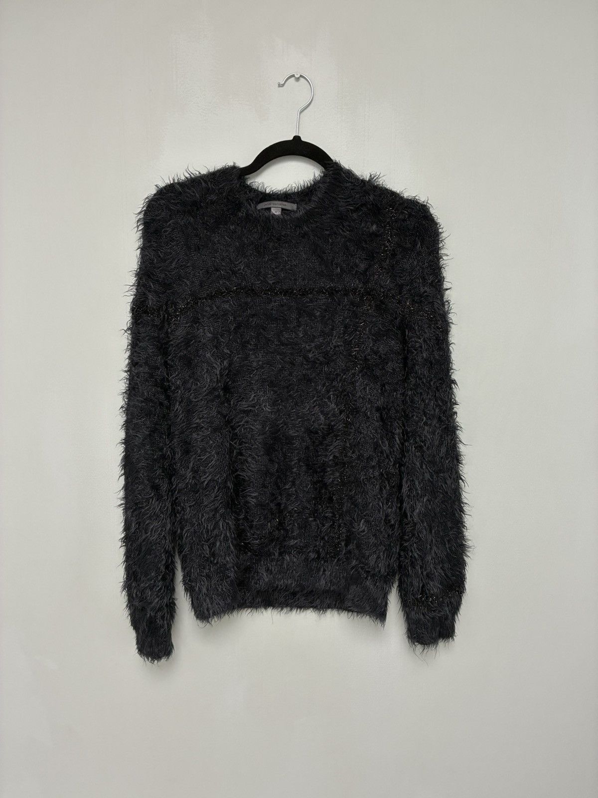 John Varvatos Black Fuzzy Sweater medium Size US M / EU 48-50 / 2 - 7 Thumbnail