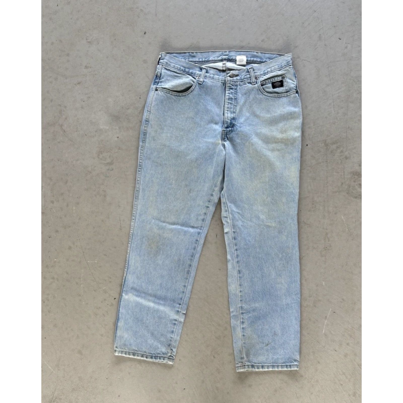 Harley Davidson VINTAGE Harley-Davidson Jeans Denim 36x30 Light Wash Straight 90s Mens Blue Cotton Regular Jeans Size US 36 / EU 52 - 4 Thumbnail
