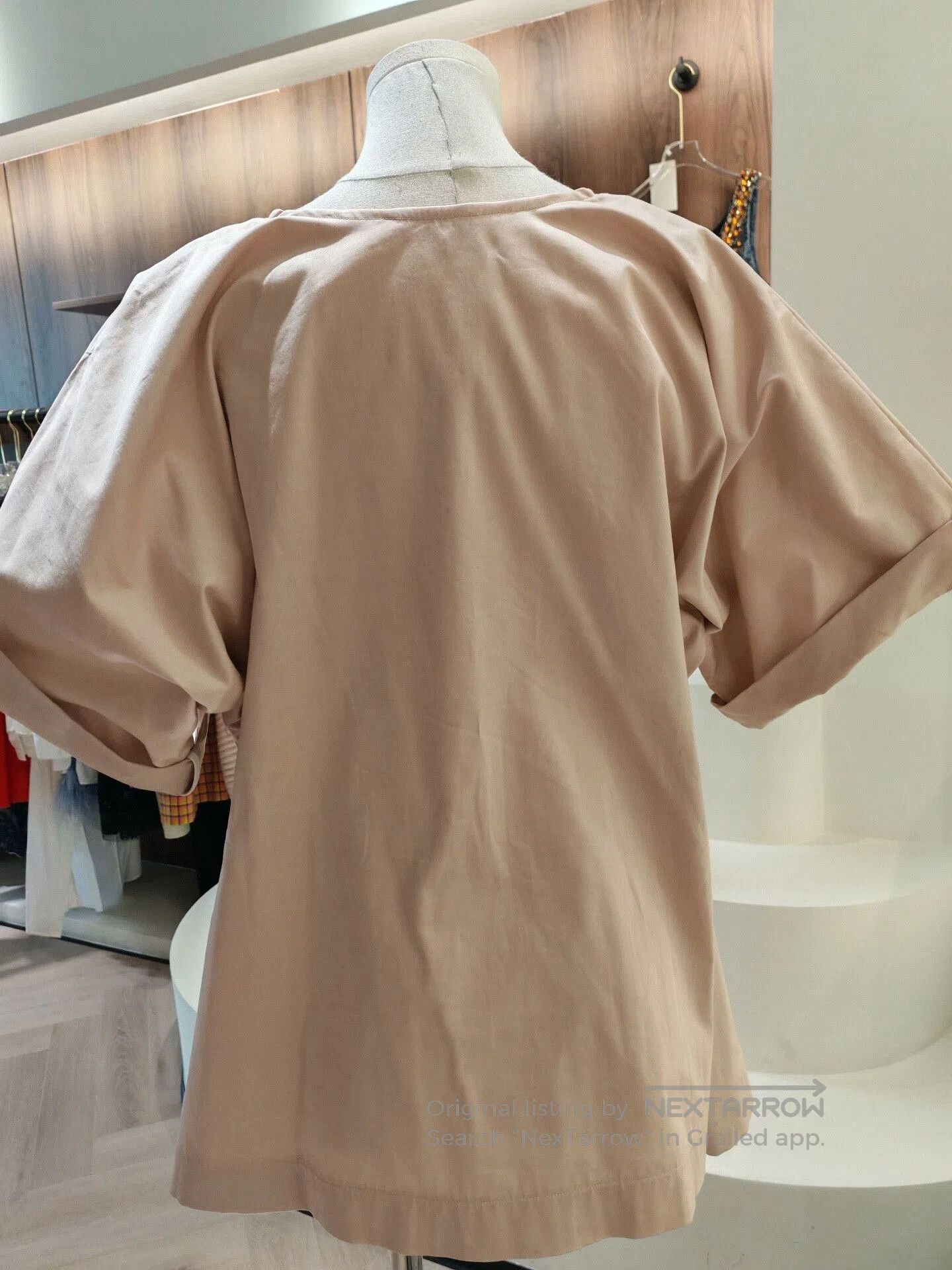 Maticevski MATICEVSKI Light Nude V-Neck Short-Sleeve Top. Size M / US 6-8 / IT 42-44 - 2 Thumbnail