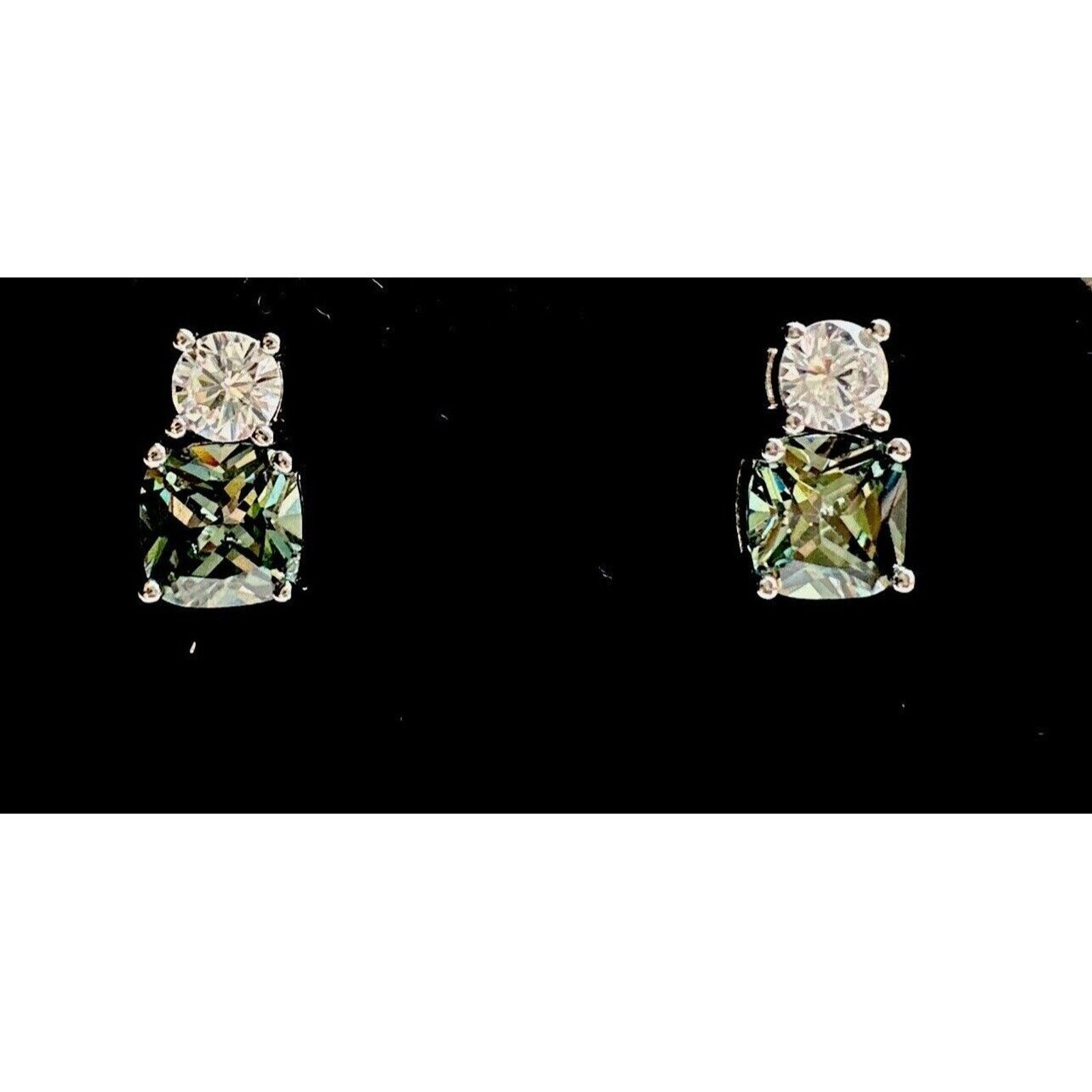Other Cushion Cut 2.3ct Green Sapphire & Diamond .925 Silver Lab Size ONE SIZE - 10 Thumbnail