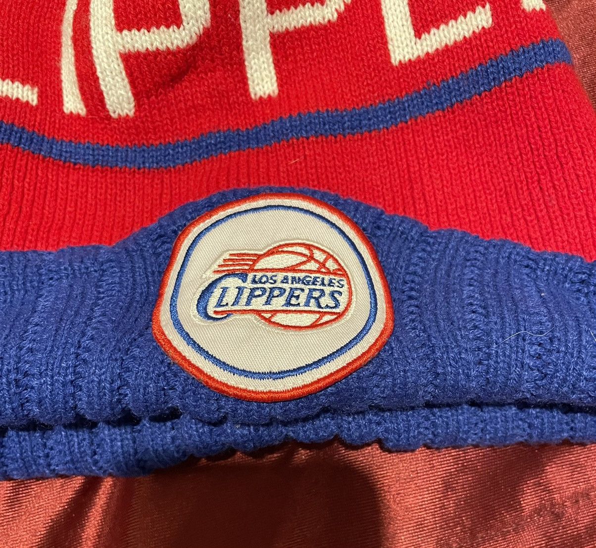 Mitchell & Ness Los Angeles Clippers Mitchell & Ness Pom Beanie Winter NBA Size ONE SIZE - 4 Thumbnail