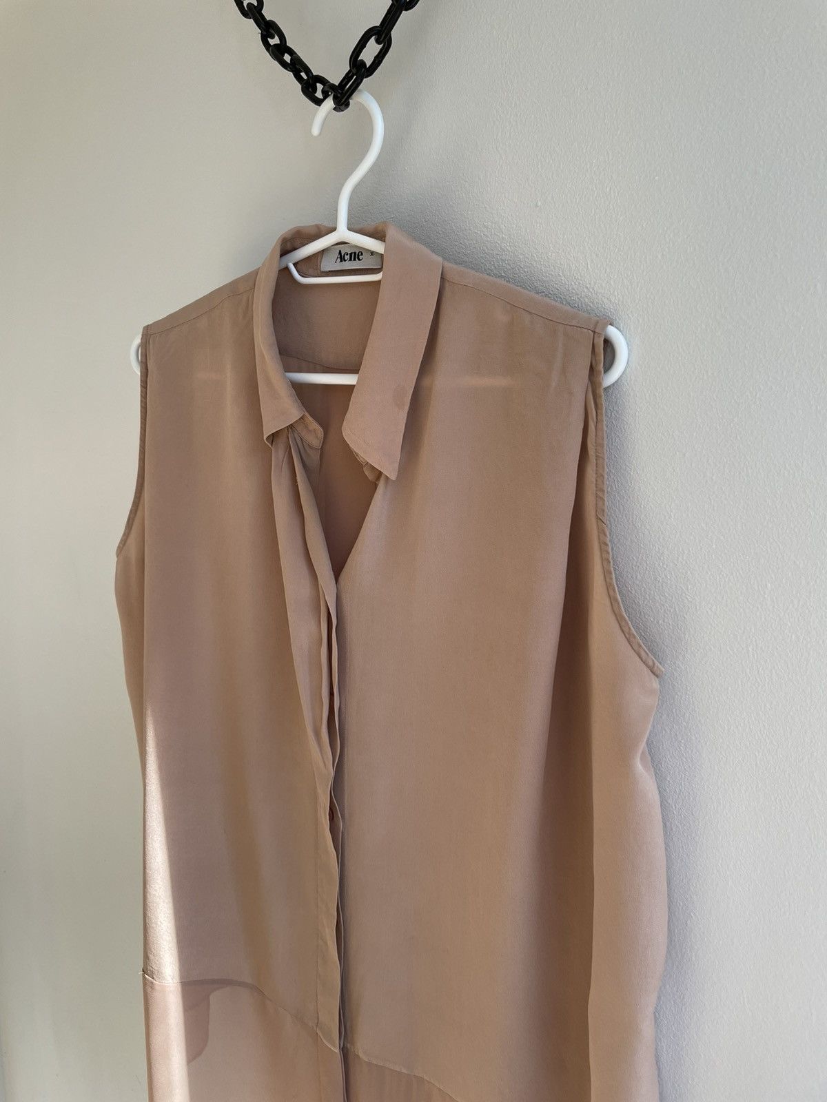Acne Studios × Designer Acne Studios Silk Blouse Top blouse Front Sleeveless Vest Size XS / US 0-2 / IT 36-38 - 10 Thumbnail