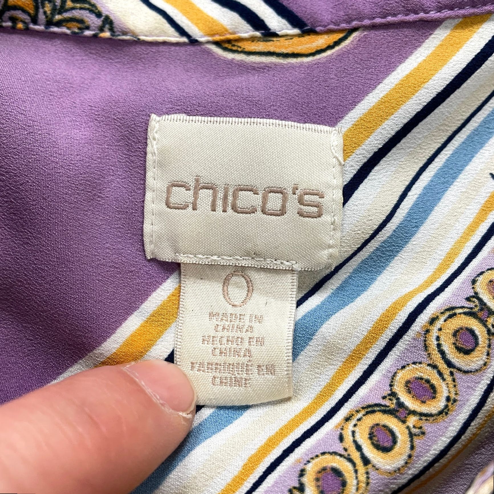 Vintage Chico's Blouse Shirt Womens Chico's Size XS US Small Floral Purple Collar Size XS / US 0-2 / IT 36-38 - 3 Thumbnail