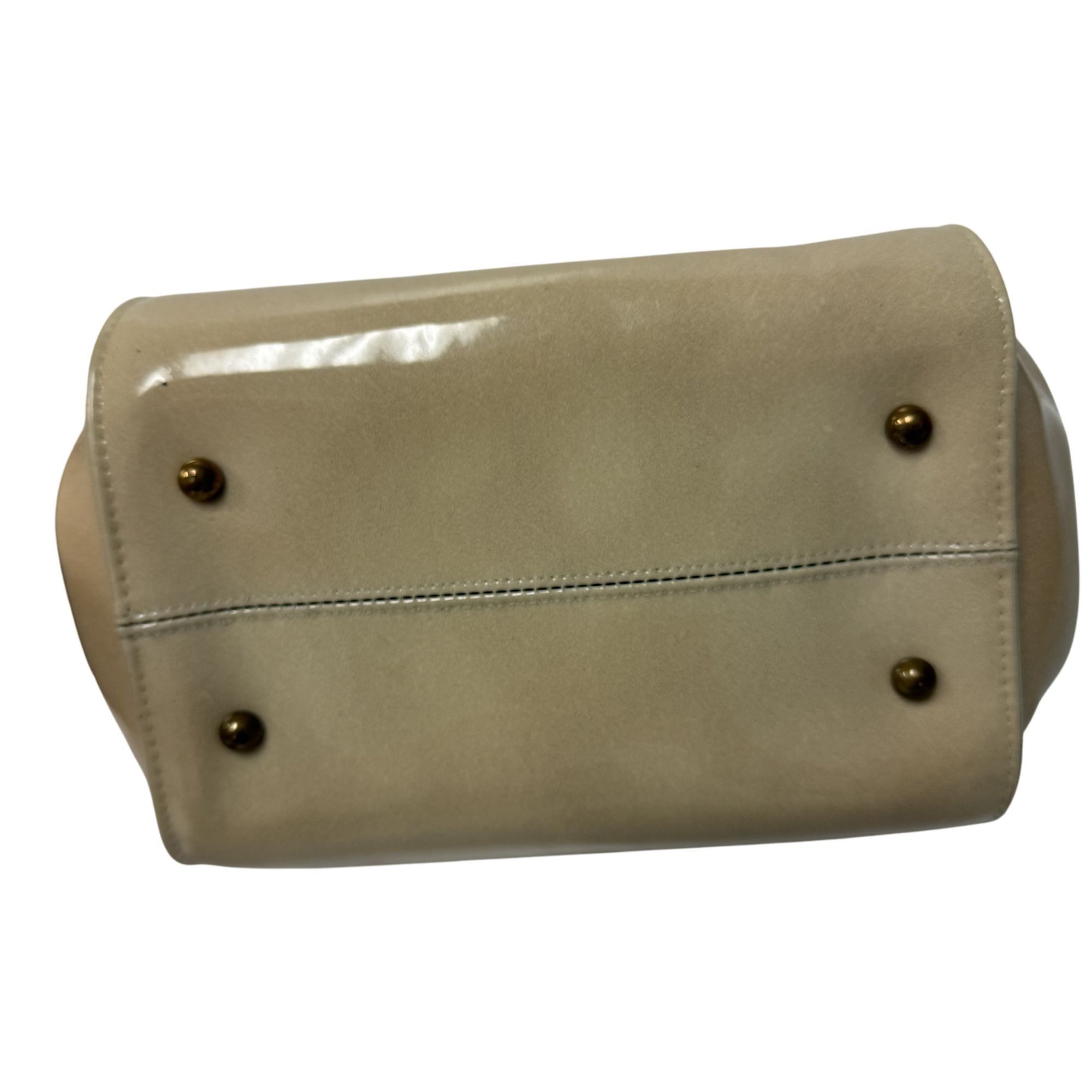 Other Vtg J Miller Tan Beige PATENT Leather Hand Bag Evening Purse Size ONE SIZE - 7 Thumbnail