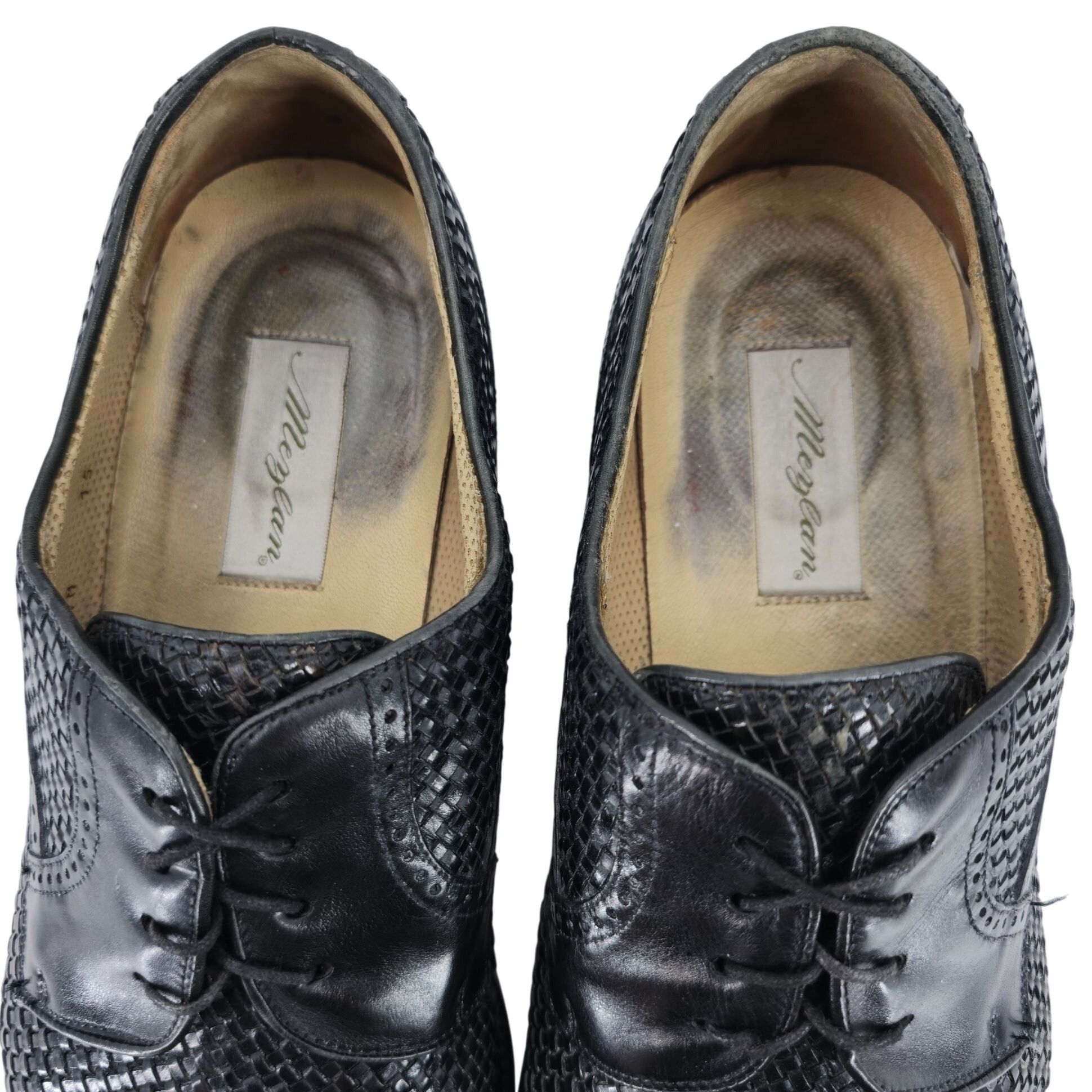 Mezlan Vintage Mezlan Mens 15M Black Exotic Crocodile Woven Leather Size US 15 / EU 48 - 6 Thumbnail