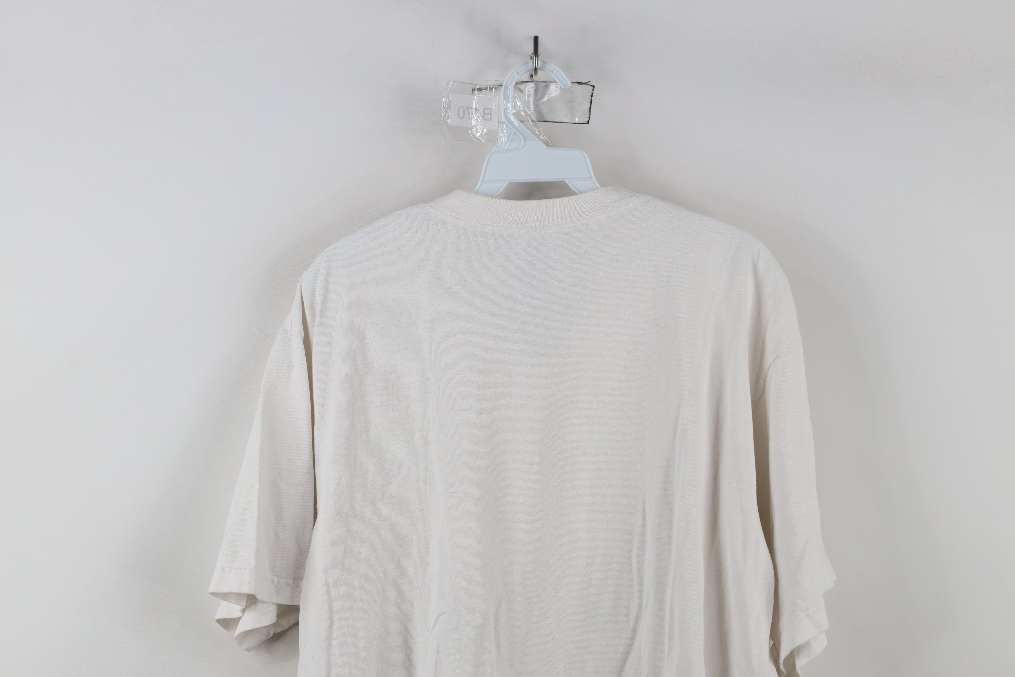 Adidas × Vintage Vintage 90s Adidas Spell Out V-Neck T-Shirt White USA Size US L / EU 52-54 / 3 - 13 Thumbnail