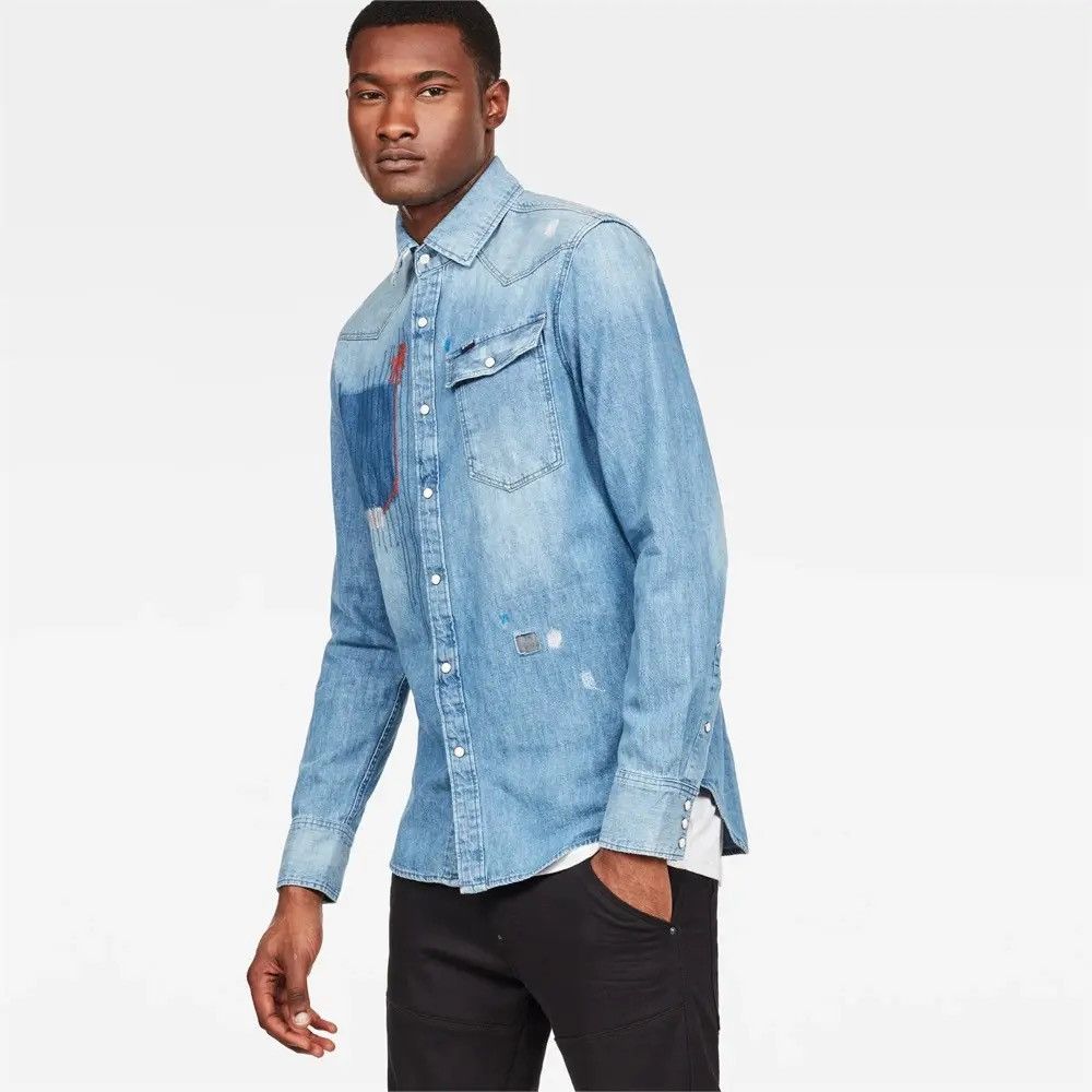 G-Star Raw 3301 Slim Fit Color Restored Denim Long Sleeve Shirt Size US L / EU 52-54 / 3 - 3 Thumbnail