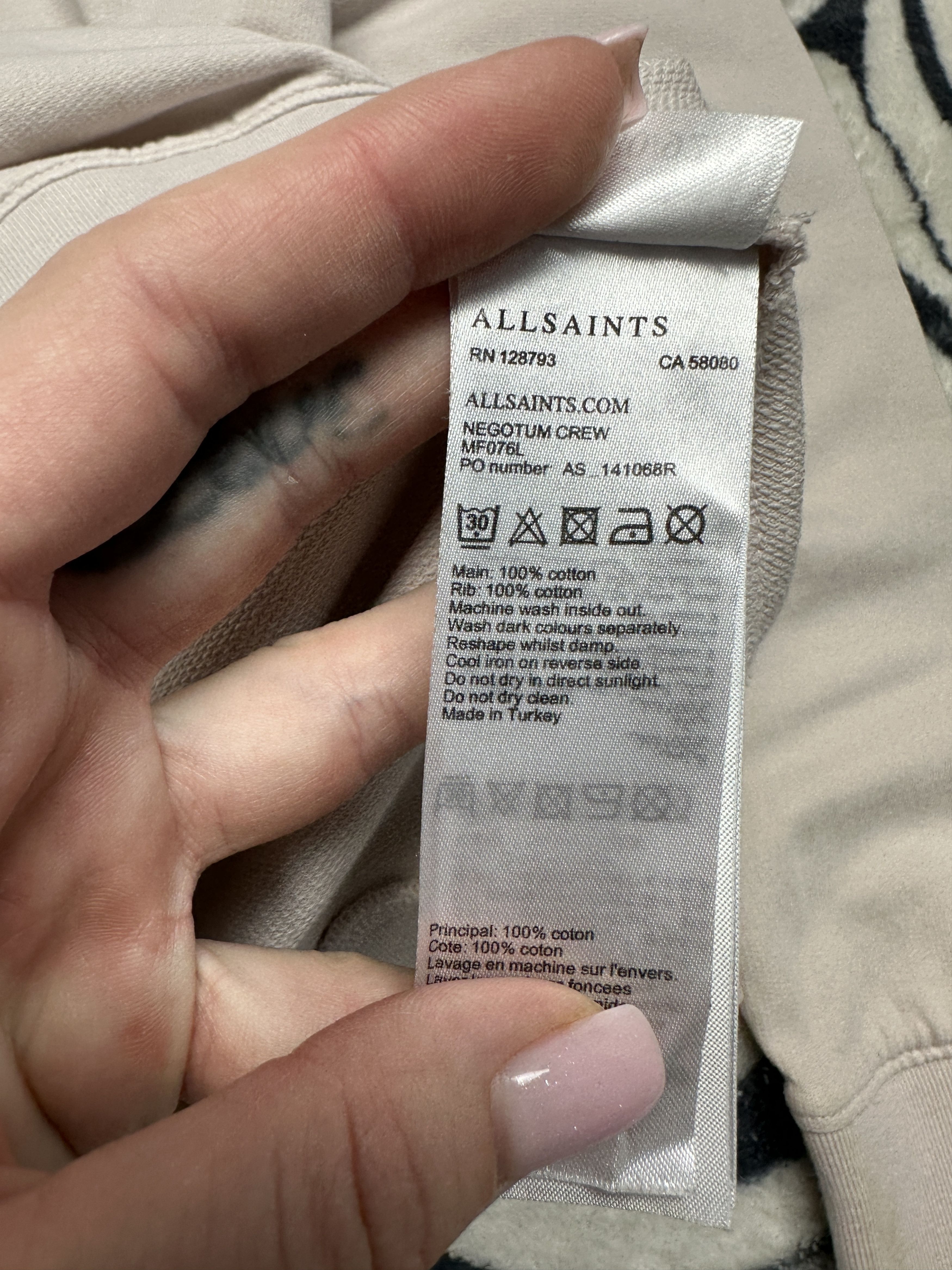 Allsaints Allsaints Mens Negotum Crew Neck Oversized Sweatshirt Size US S / EU 44-46 / 1 - 6 Thumbnail