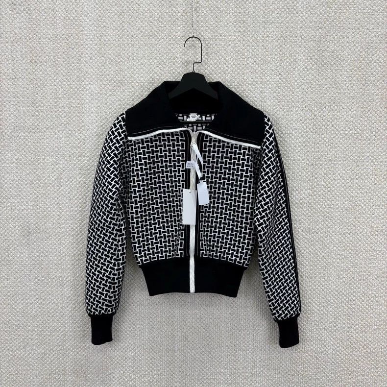 Hermes Black White Zip Collar Jacket