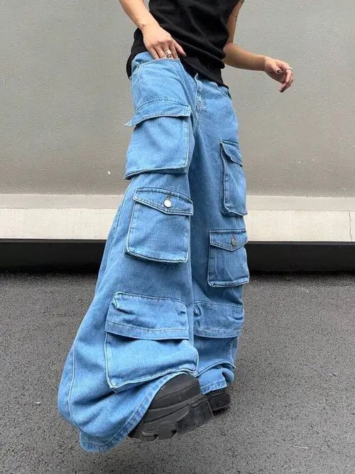 Designer washed faded cleanfit yuppie bootcut grunge cargo pants Size US 35 - 2 Thumbnail