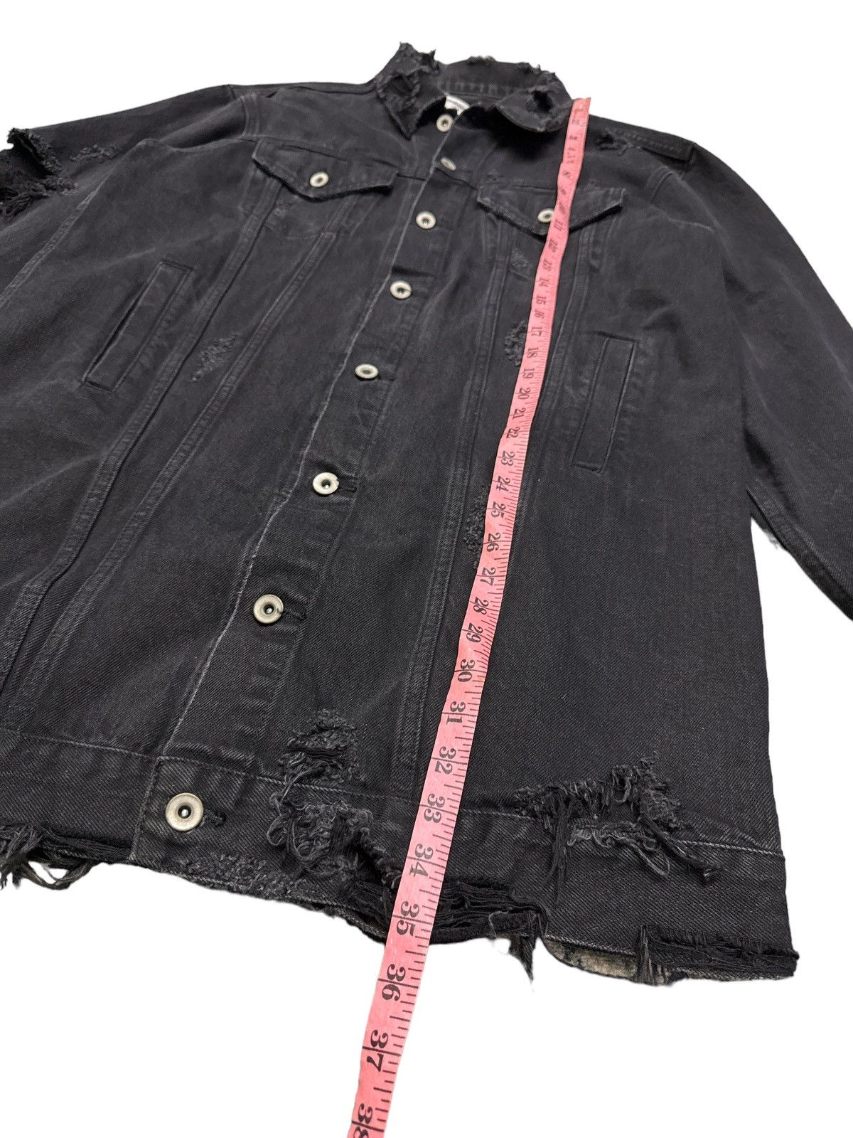 Japanese Brand LEGENDA MADE DESTROYED DISTRESSED LONG DENIM JACKET FOR MEN Size US M / EU 48-50 / 2 - 5 Thumbnail