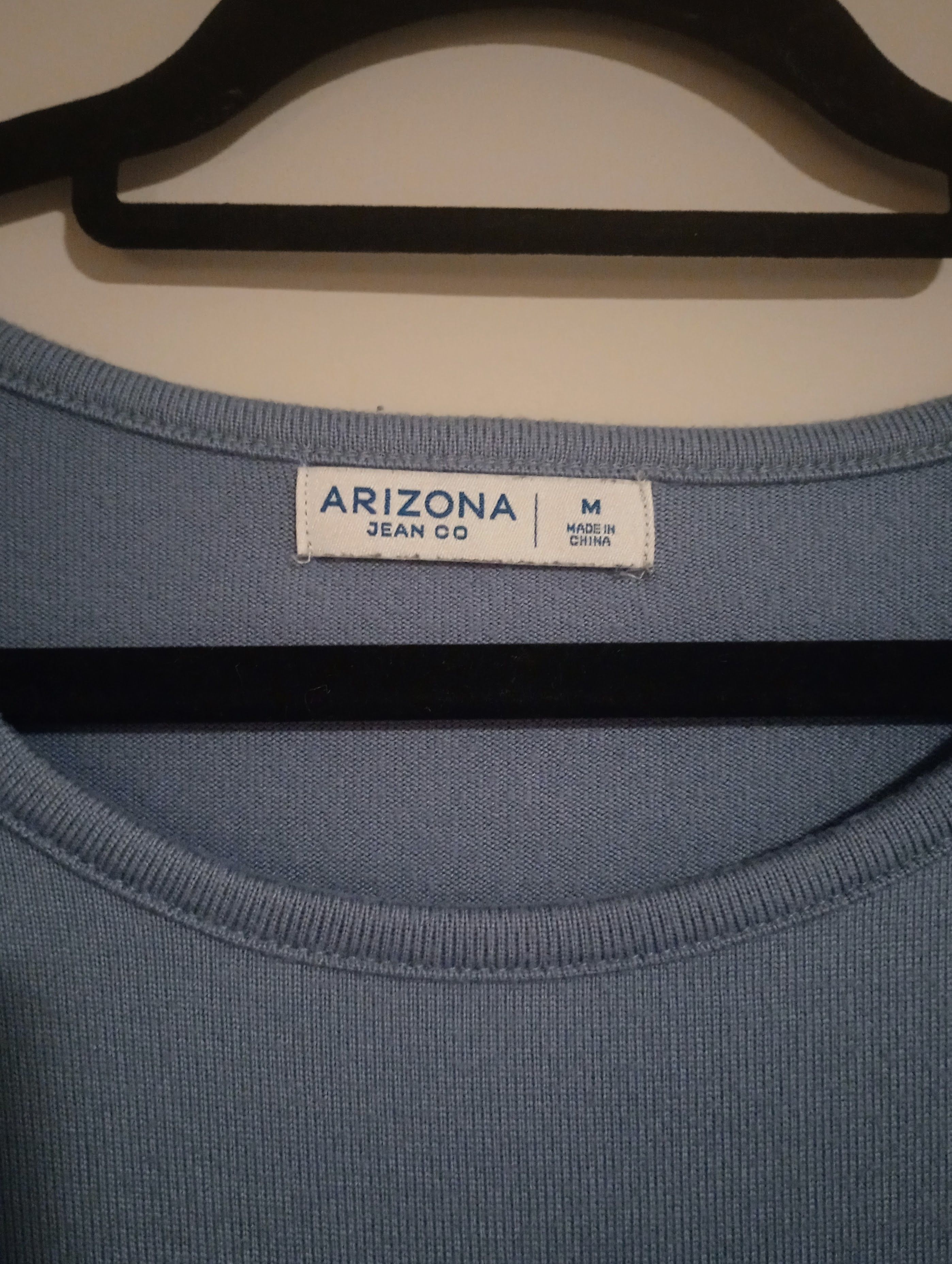 Arizona Jean Co. Long Sleeve Light Blue Pullover Sweater with Ruffle Bottom Size M / US 6-8 / IT 42-44 - 3 Thumbnail