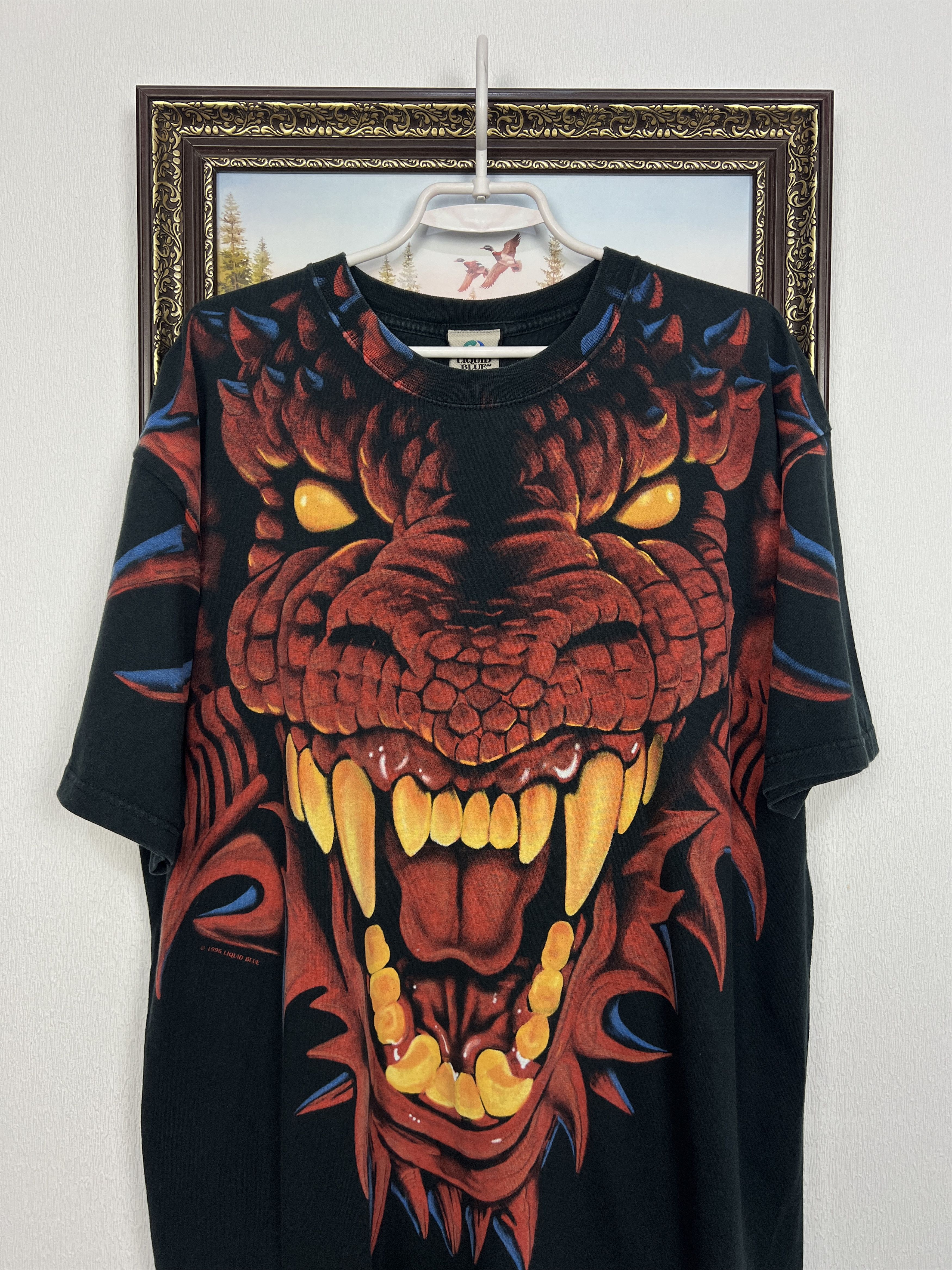 Liquid Blue Vintage Dragon Head Two Sided Over Print Shirt Tee Rare Size US XL / EU 56 / 4 - 2 Thumbnail