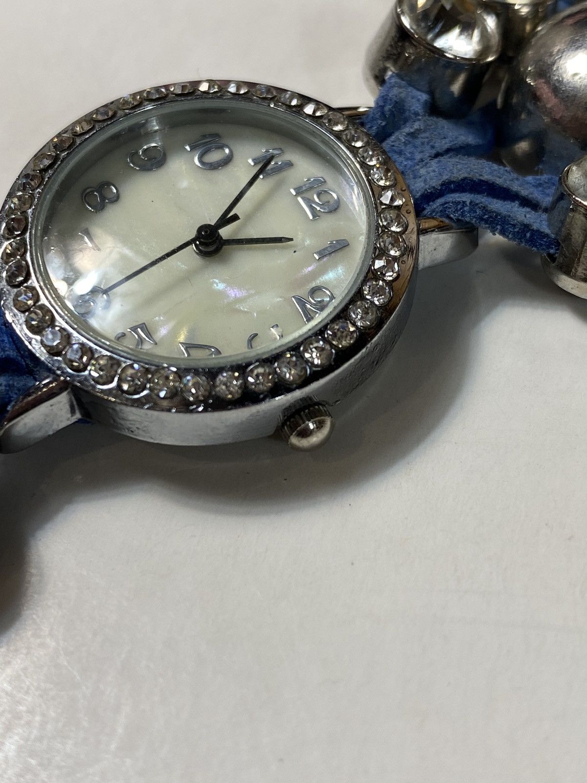 Jewelry Blue Leather Beaded Bracelet Watch – Boho Chic Style Size ONE SIZE - 5 Thumbnail