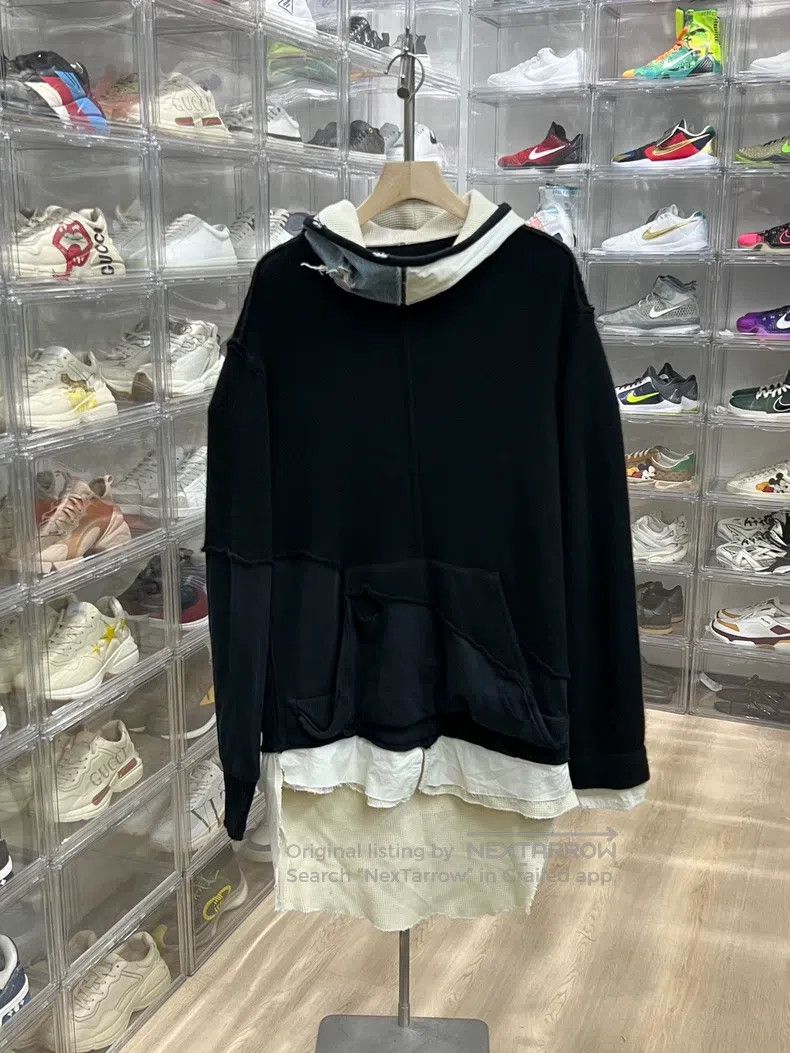 Greg Lauren Denim Wool Spliced Sweatshirt