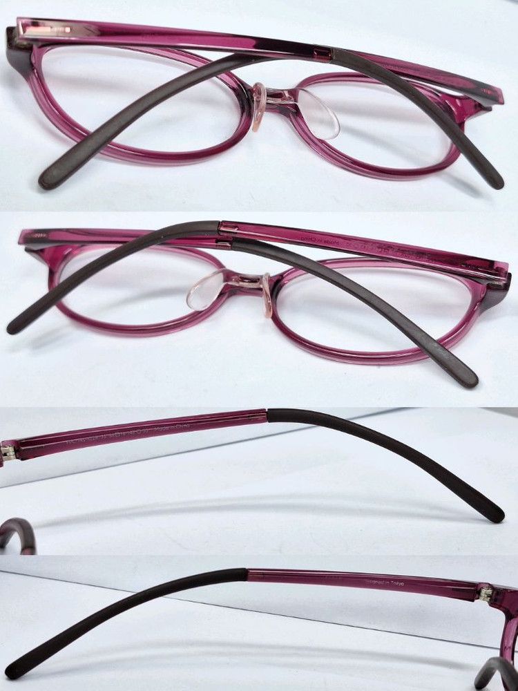 JINS JINS FPC-14S-102R Slim Wine Brown Glasses Frame Ultralight Size ONE SIZE - 9 Thumbnail
