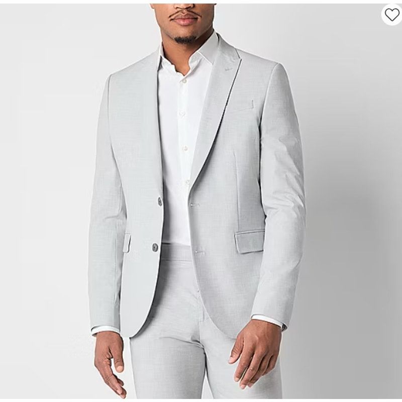 Other J. Ferrar Mens Slim Fit Suit Jacket Gray Size 40LNG Size 40L - 12 Thumbnail