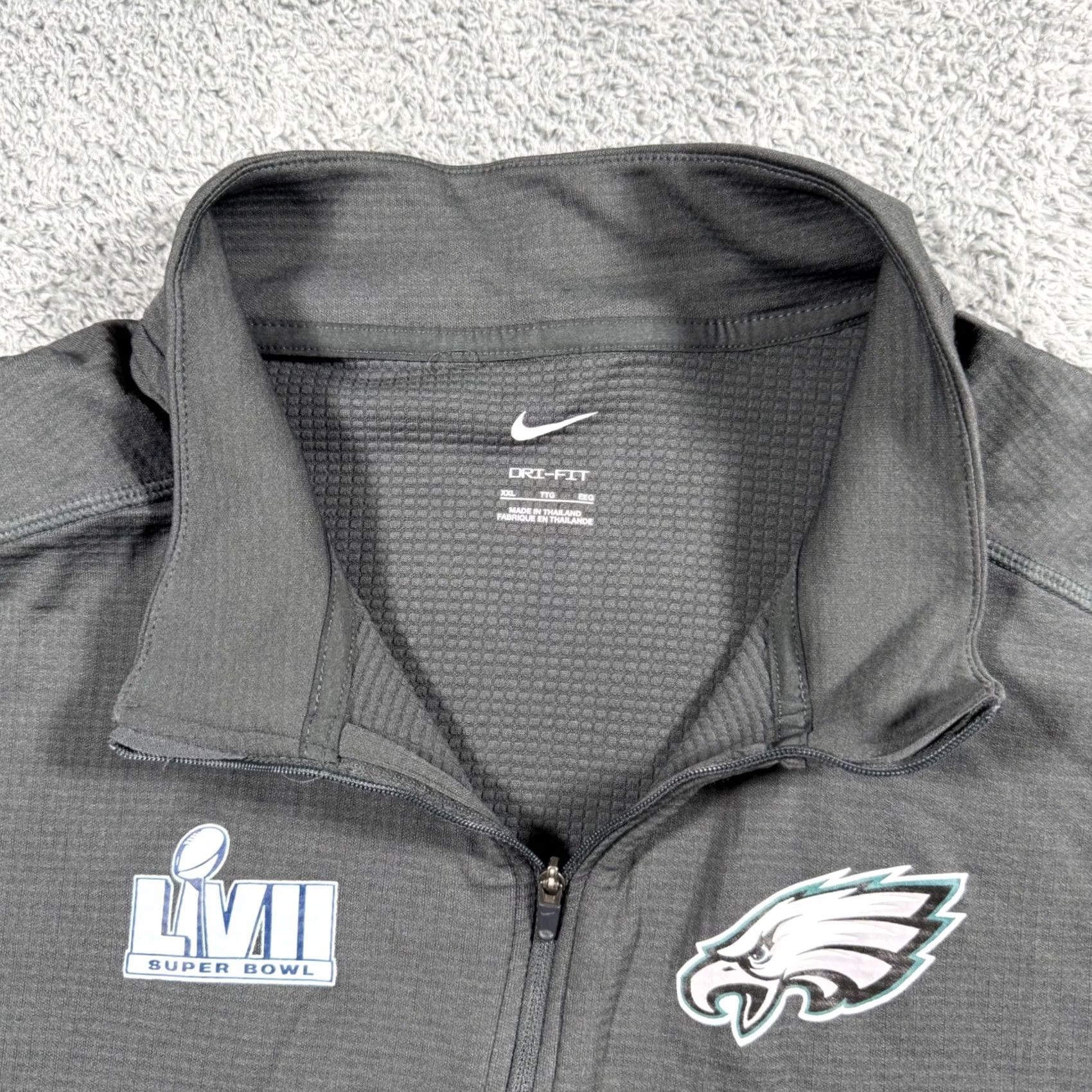 Nike Nike Philadelphia Eagles Super Bowl LVII Dri-FIT 1/4 Zip Pullover XXL Gray Men Size US XXL / EU 58 / 5 - 3 Thumbnail