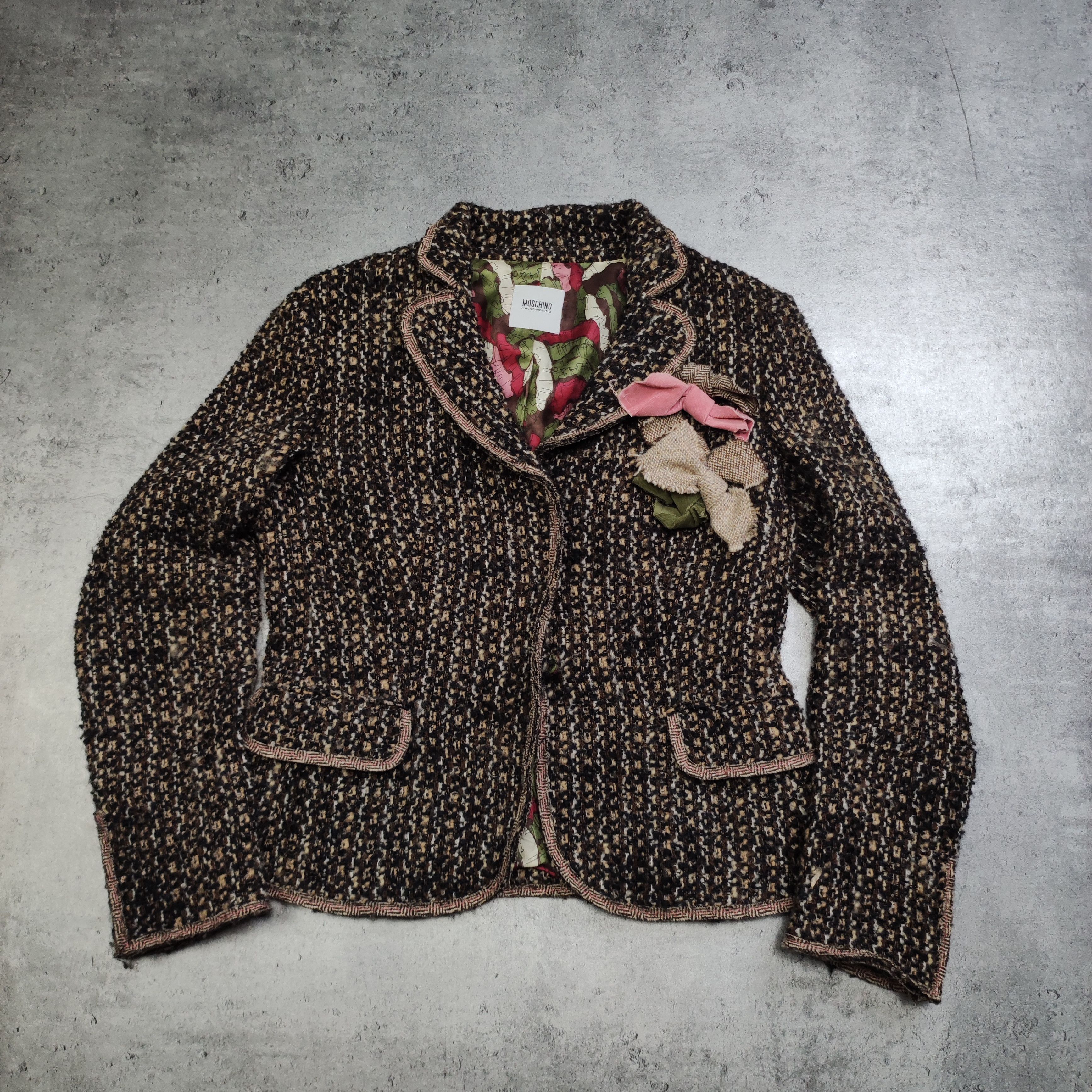 Moschino × Vintage RARE Runway Moschino Italy Cheapandchic Wool Patch Blazer Size M / US 6-8 / IT 42-44 - 2 Thumbnail