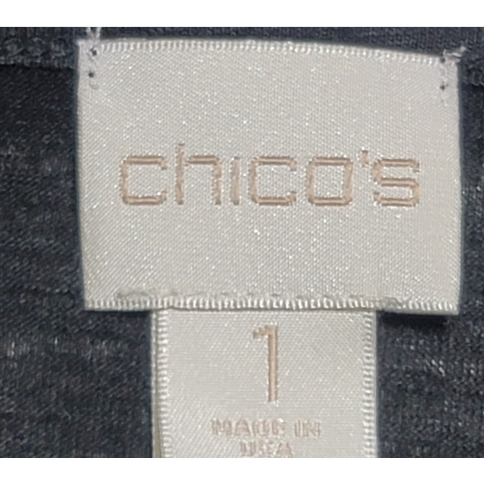 Chicos Chico's Black Gray Animal Print Beading Top 1 Medium NWOT Size M / US 6-8 / IT 42-44 - 4 Thumbnail