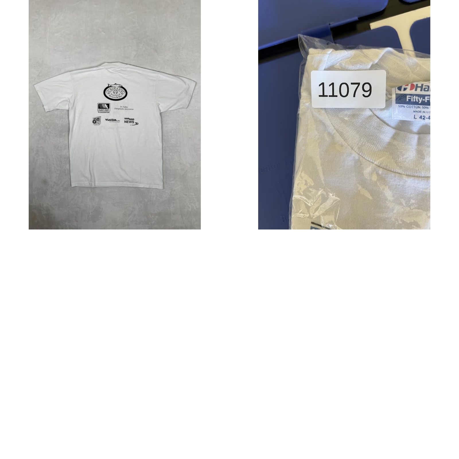 Hanes VINTAGE Hanes Tri-Valley Run Cerebral Palsy T-Shirt Mens Large White 1992 90s Charity Running Tee Size US L / EU 52-54 / 3 - 8 Thumbnail