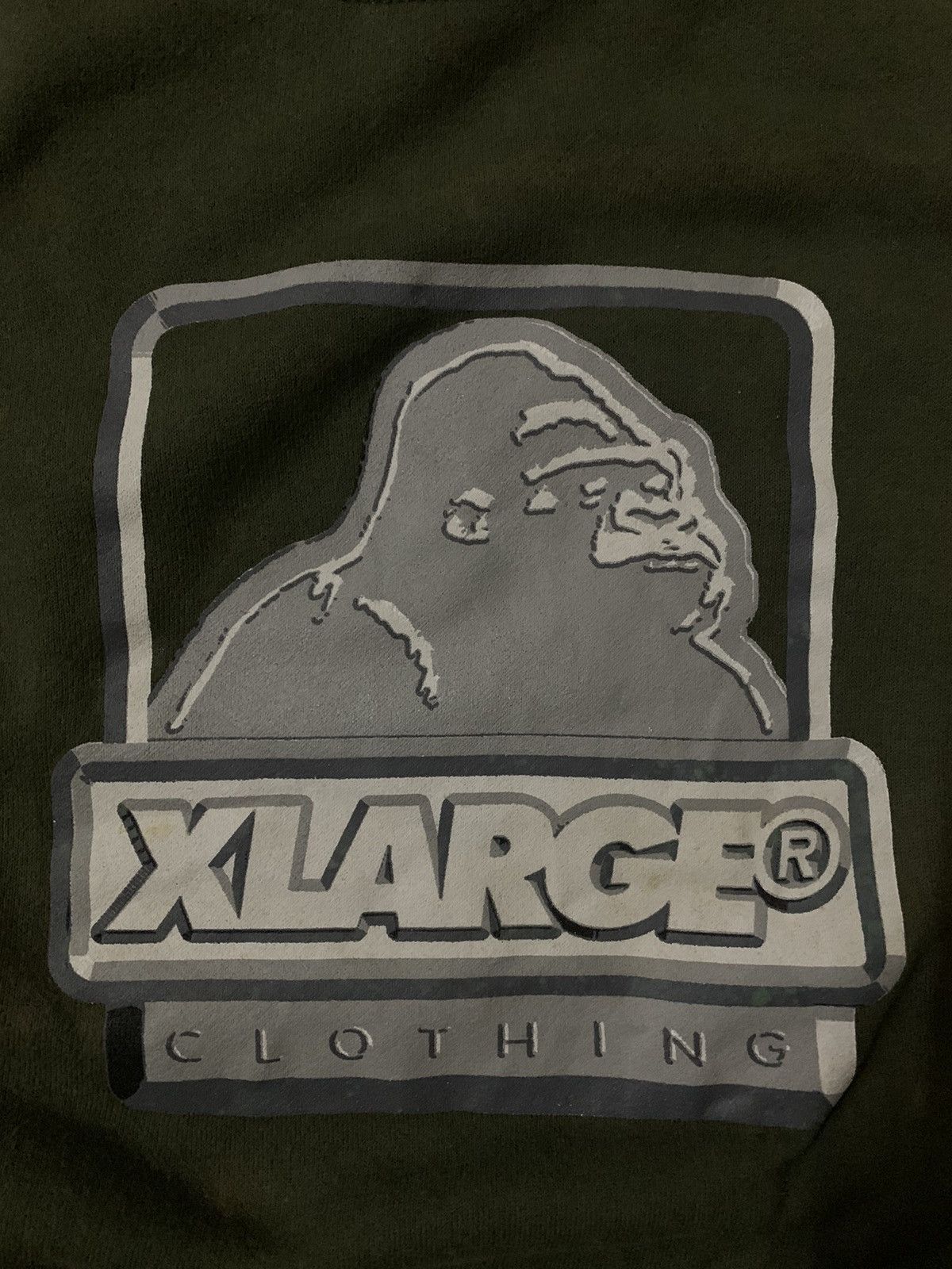 X-LARGE 💥Vintage 90s XLarge Gorilla Army Green Sweatshirt Size US M / EU 48-50 / 2 - 5 Thumbnail