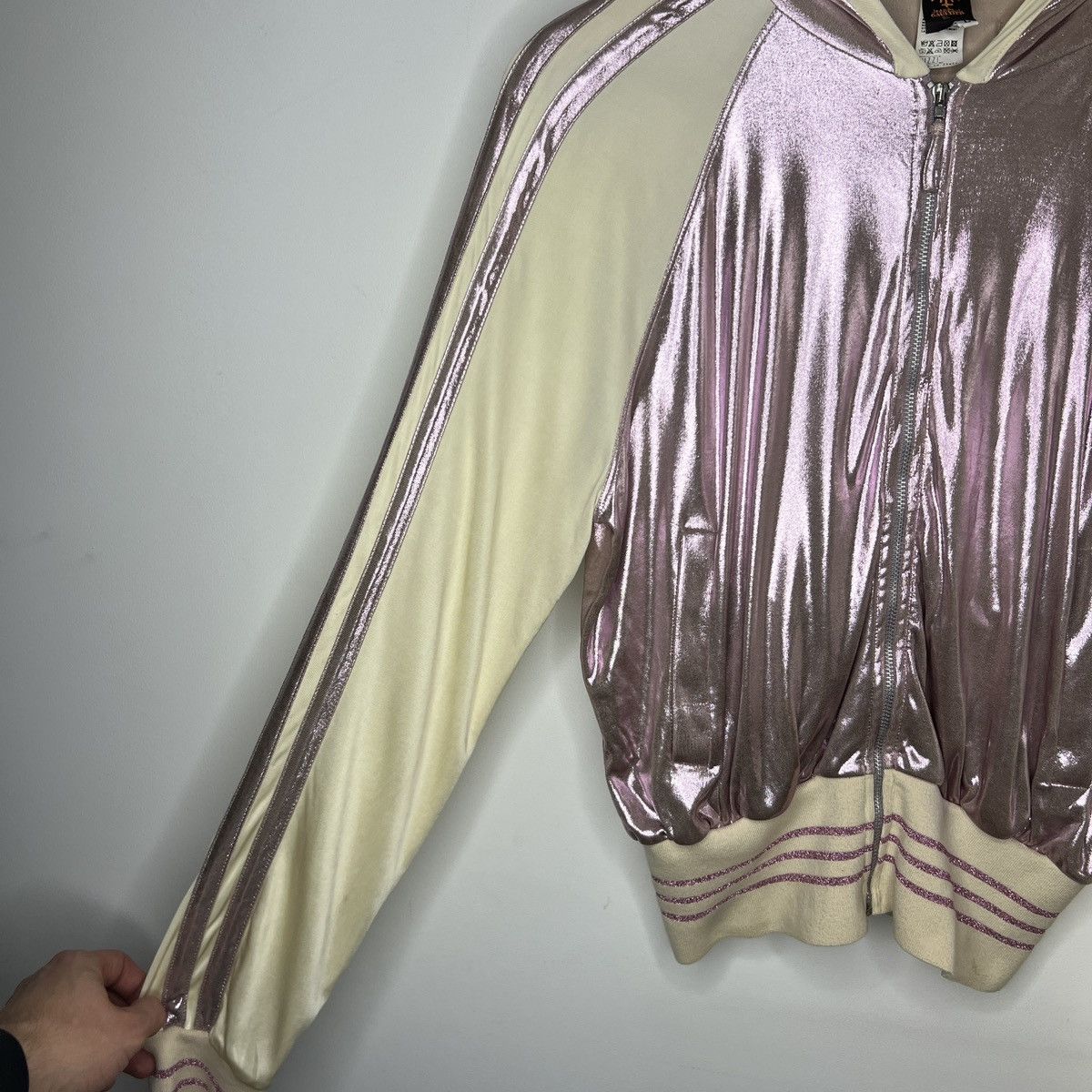 Jean Paul Gaultier Jean Paul Gaultier Pink Glitter Shiny Bomber Jacket Y2K Size M / US 6-8 / IT 42-44 - 6 Thumbnail
