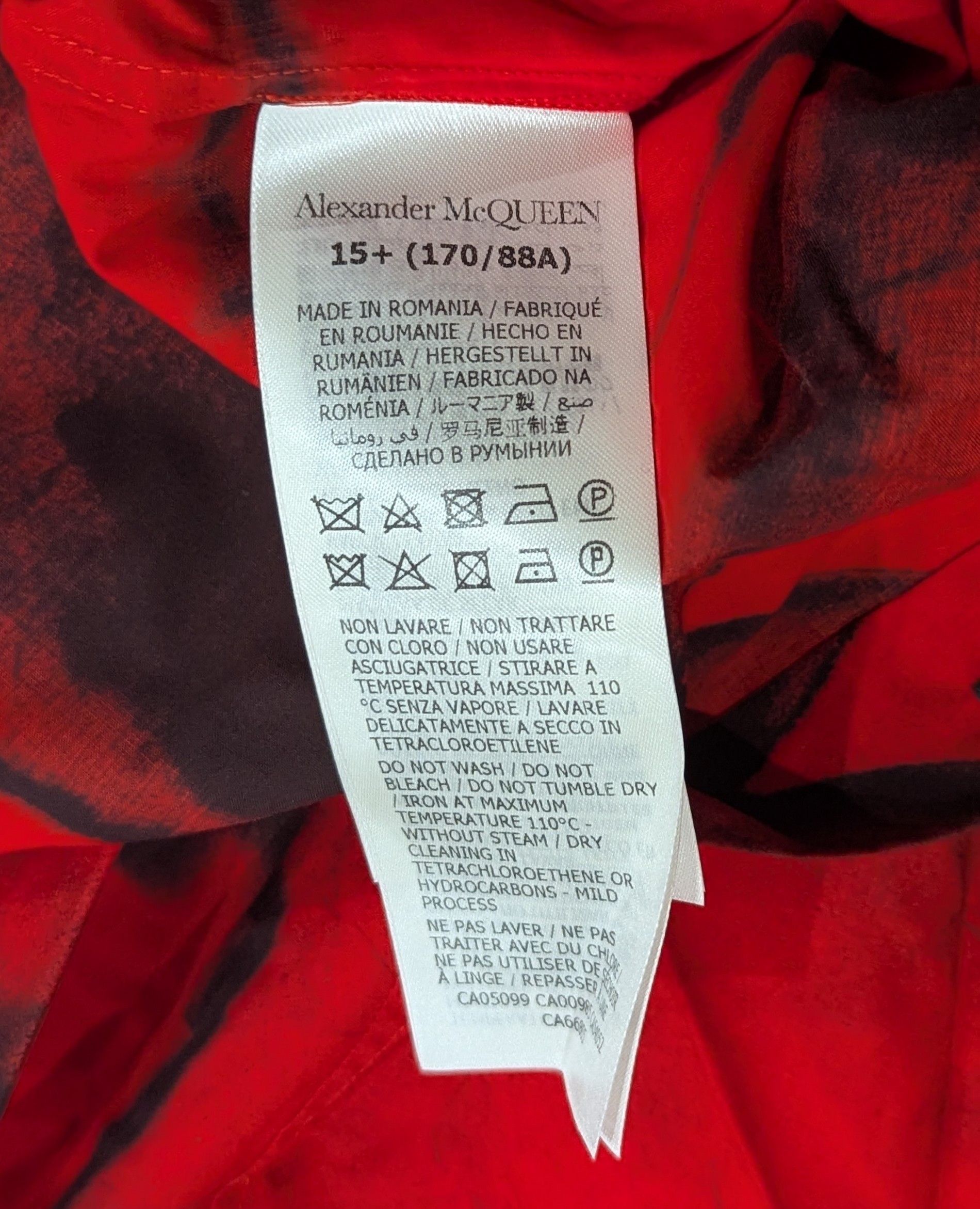 Alexander McQueen Alexander McQueen Floral Button Up Shirt Red/Black 15.5 Size US M / EU 48-50 / 2 - 6 Thumbnail