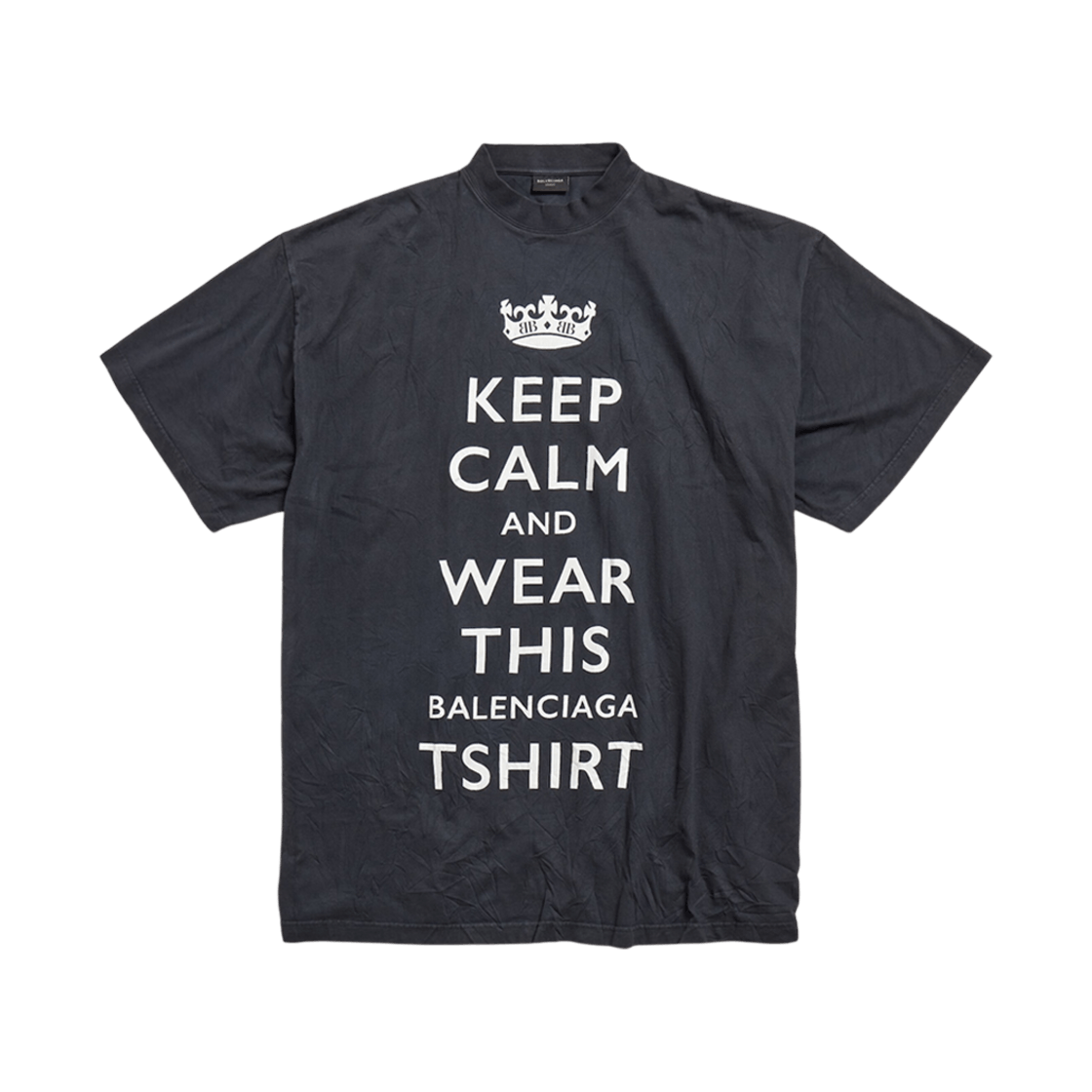 Balenciaga o1w1db11125 Keep Calm T-Shirt Oversized in Black Size XS / US 0-2 / IT 36-38 - 1 Thumbnail