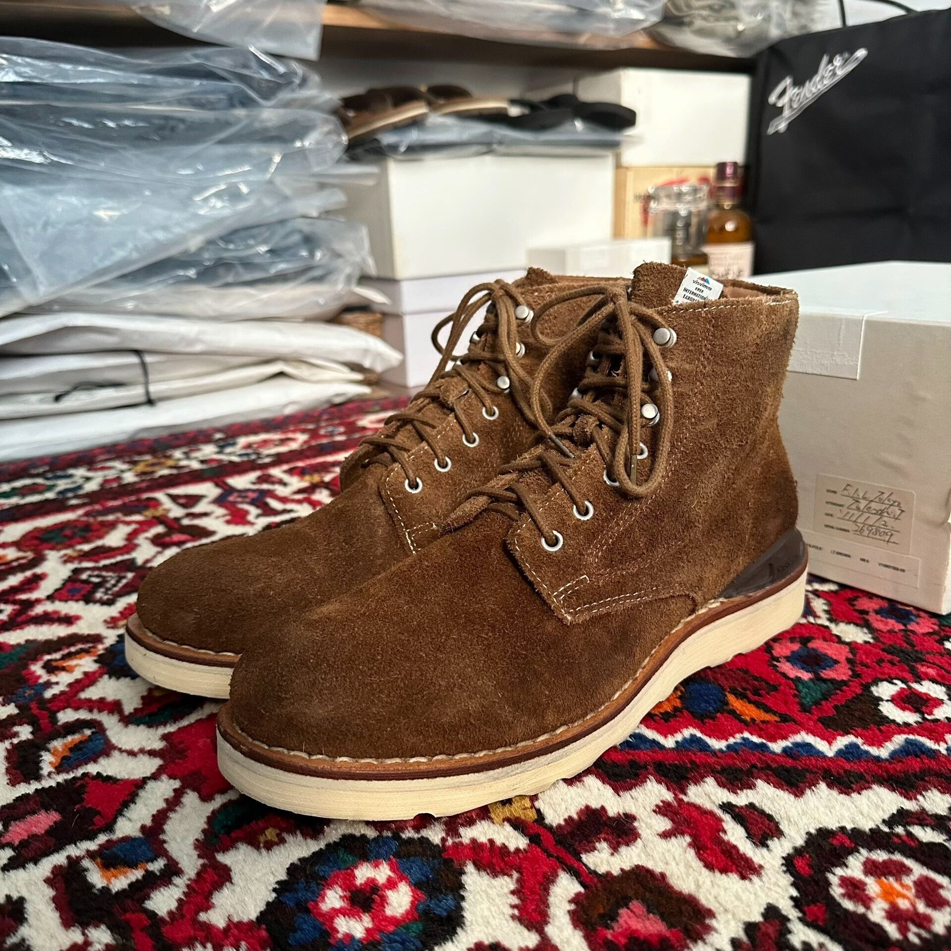 visvim Virgil Boots in Brown Suede
