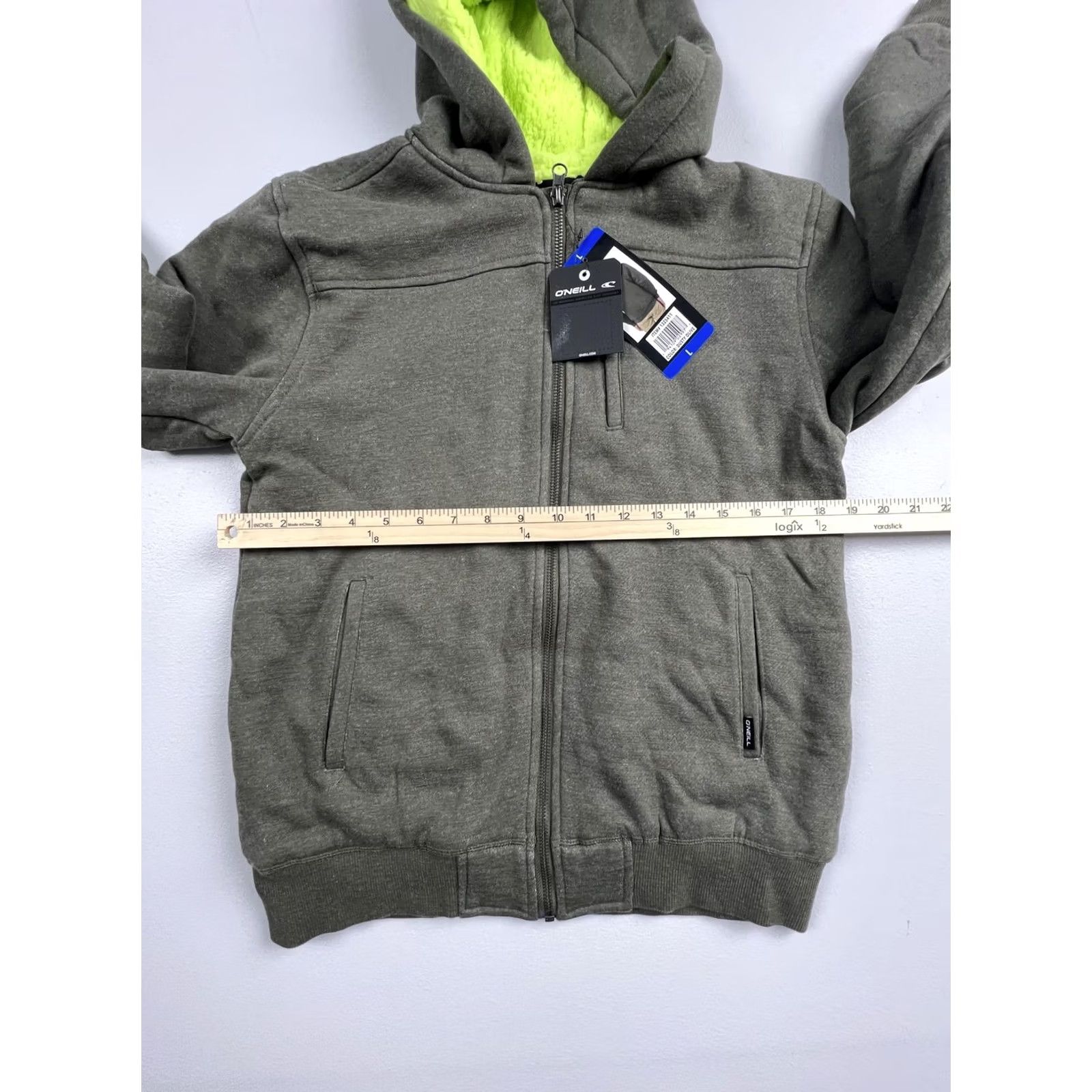 O'Neill O'Neill Hoodie Full Zip Mens Large Dusty Olive Sherpa Lined Fleece Sweatshirt Jacket Size US L / EU 52-54 / 3 - 5 Thumbnail