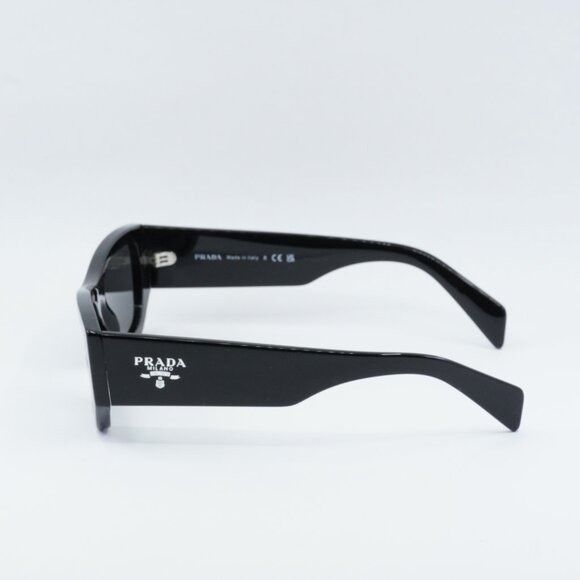 Prada Prada PRA01S 16K08Z Sunglasses Black Square Frame, Dark Grey Size ONE SIZE - 4 Thumbnail