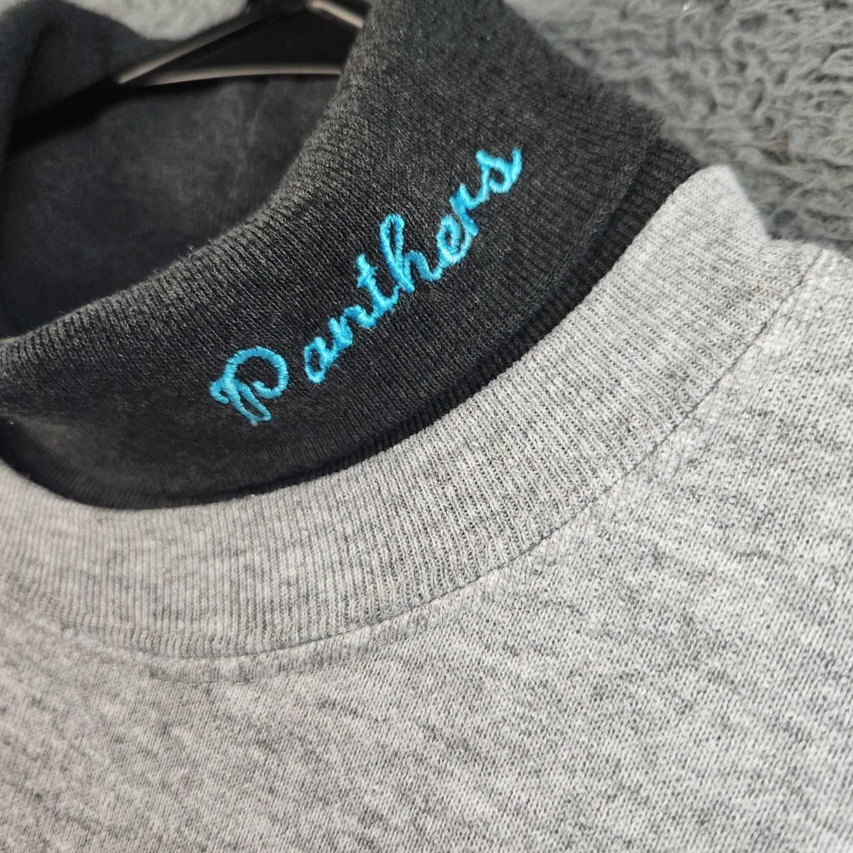 Vintage Majestic Sweatshirt Mens L Carolina Panthers NFL Football Gray Mock Neck, Men's — image 4 of 6