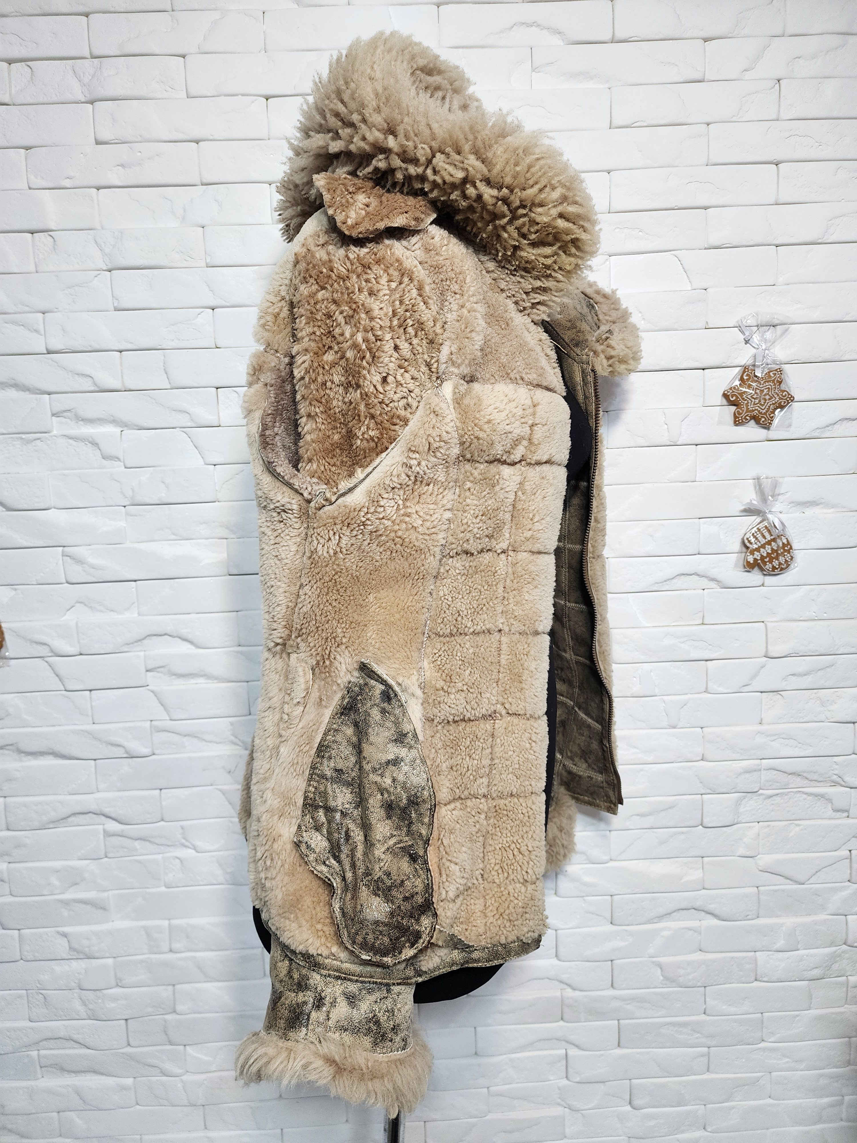 Furla Brown Sheepskin Coat: Women's Fur Hooded Winter Jacket Size L / US 10 / IT 46 - 8 Thumbnail