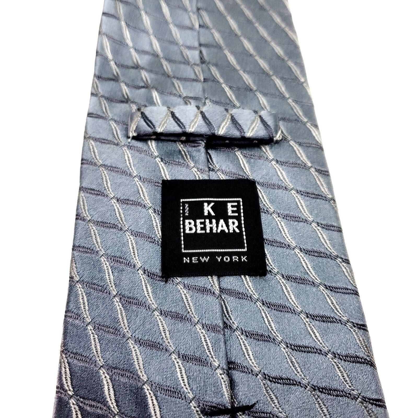 Ike Behar Ike Behar New York Silk Tie USA Woven Gray Plaid Size ONE SIZE - 4 Thumbnail