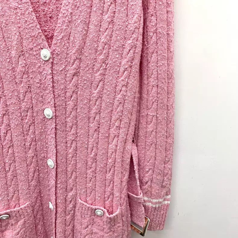 Chanel Chanel Light pink twisted flower V-neck single-breasted lo Size XS / US 0-2 / IT 36-38 - 4 Thumbnail