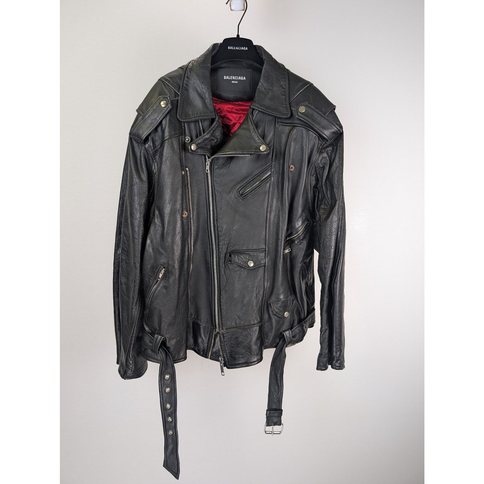 Balenciaga o1rshd1 Upcycled Biker Jacket in Black Size US M / EU 48-50 / 2 - 6 Thumbnail