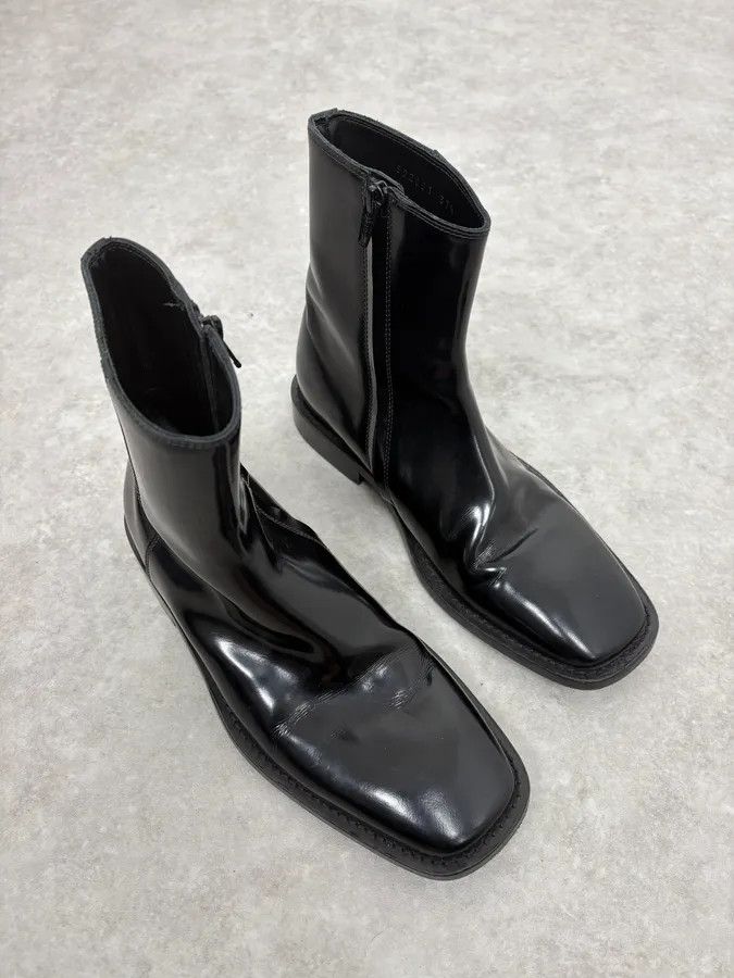 Balenciaga Balenciaga Black Squared Leather Boots Size US 7.5 / IT 37.5 - 4 Thumbnail