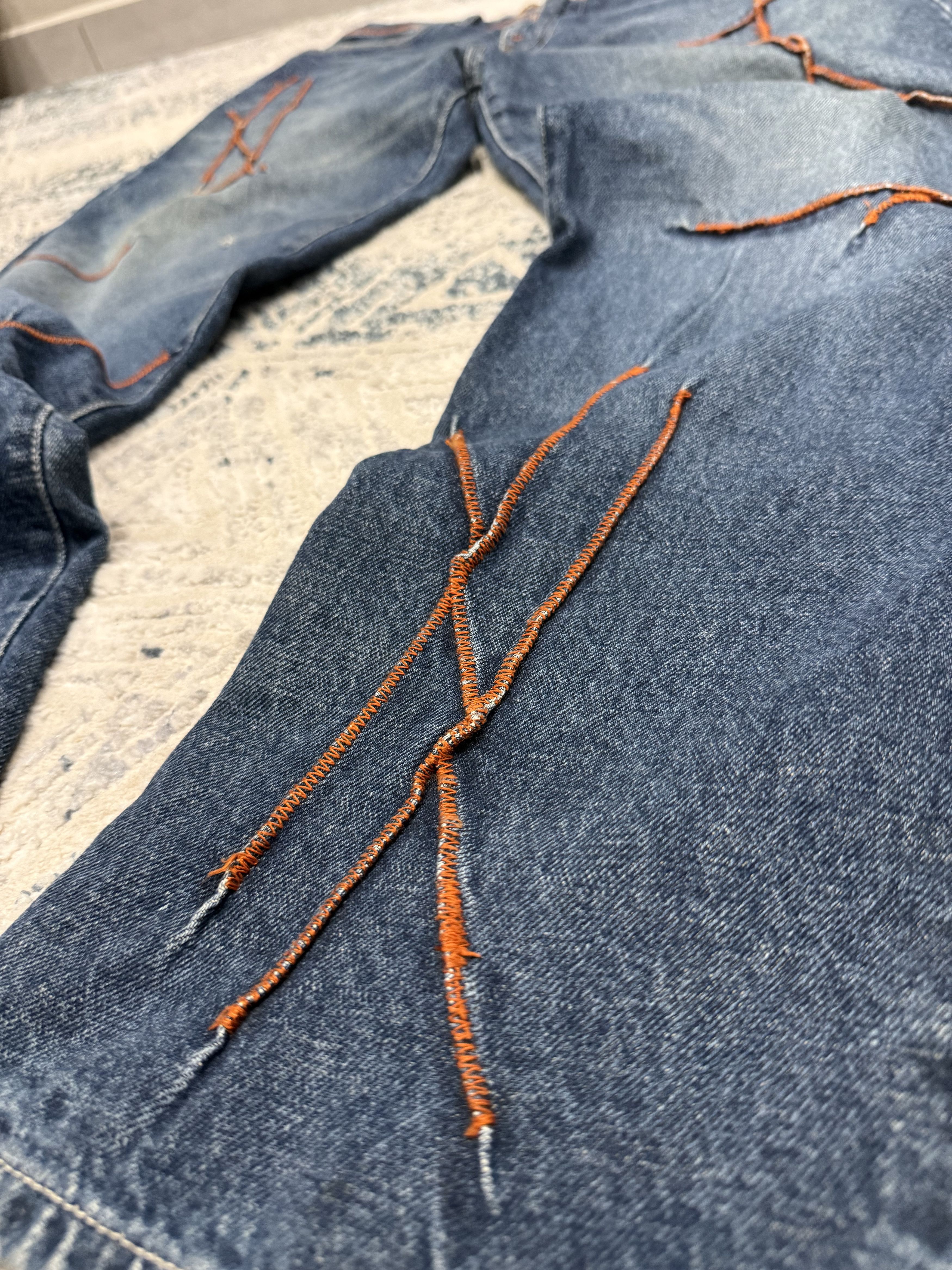 Akademiks VTG Akademiks Baggy Orange Stitched Accents Pants Size US 36 / EU 52 - 2 Thumbnail
