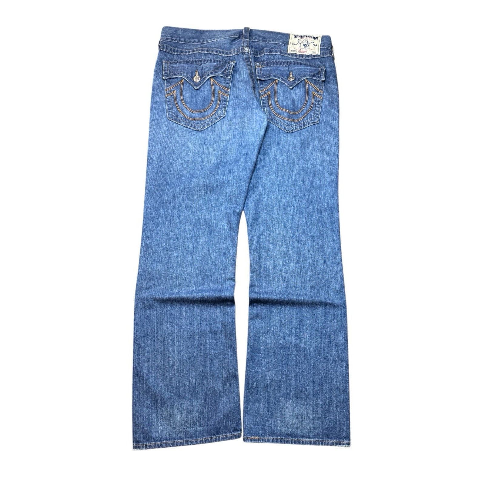 True Religion True Religion Mens Jeans 40x33 Stitch Denim USA Straight Fit Size US 40 / EU 56 - 3 Thumbnail