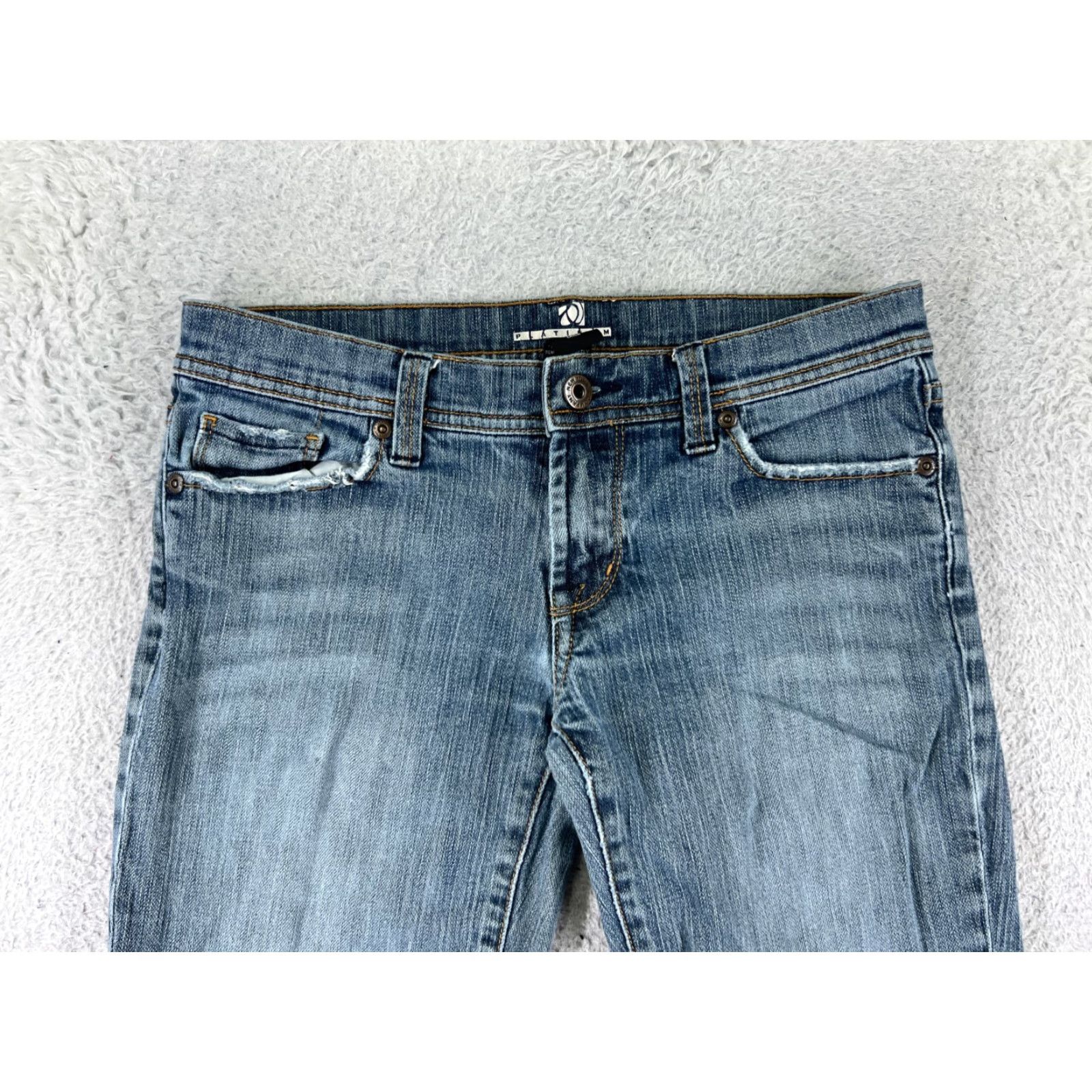 Vintage New York & Company Jeans Women 2 Blue Denim Flared Low Rise 5-Pocket Cotton Blend Denim Blue Size 26" / US 2 / IT 38 - 6 Thumbnail