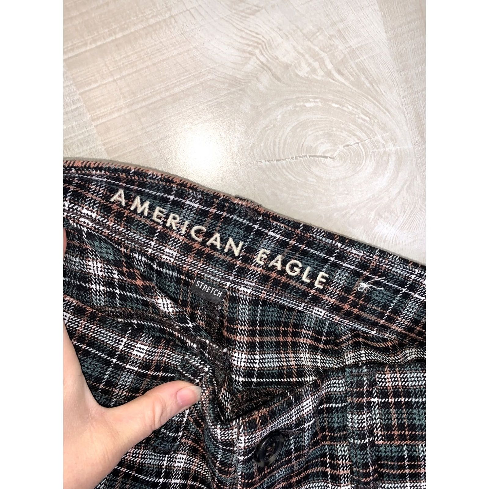 American Eagle Outfitters American Eagle Outfitters Super Hi Rise Stretch Trouser Plaid Pants Women’s Size 4-9641 Jeans, Dress Pants, Slim, Multicolor, 70s 80s, Women Size 27" / US 4 / IT 40 - 7 Thumbnail