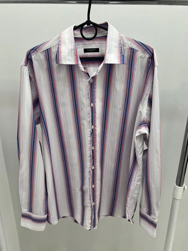 Burberry Burberry London Striped Cotton Button Up Shirt Size US L / EU 52-54 / 3 - 1 Thumbnail