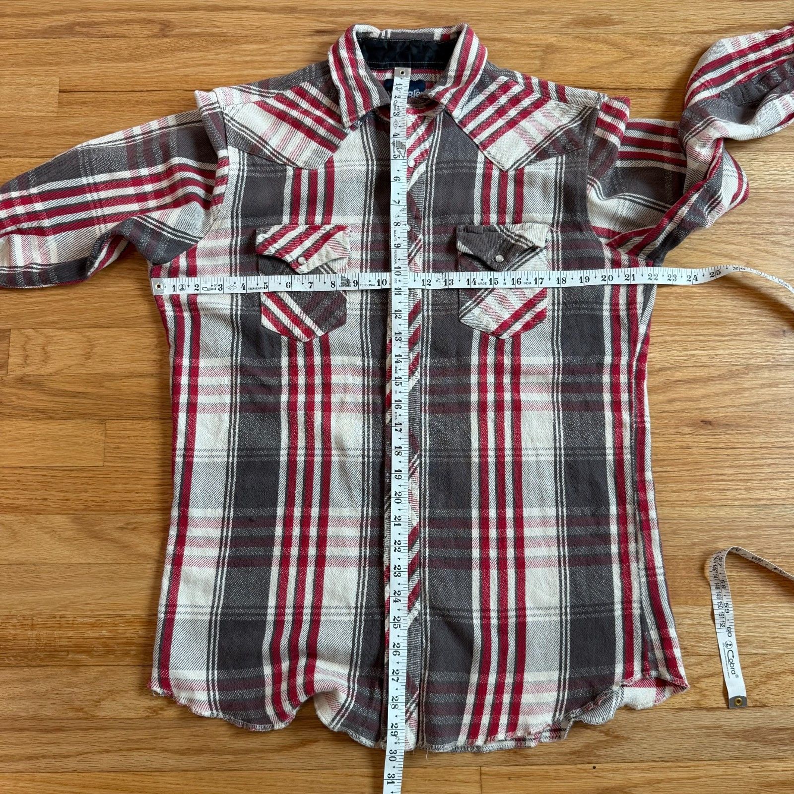 Wrangler Vintage Distressed Wrangler Plaid Flannel Shirt Size US M / EU 48-50 / 2 - 2 Thumbnail