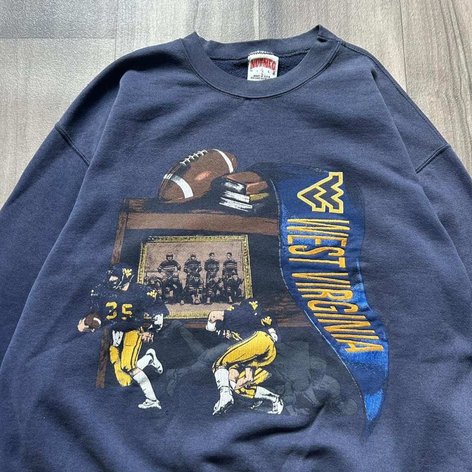 Nutmeg Vintage 90’s West Virginia Football Nutmeg Sweatshirt L Size US L / EU 52-54 / 3 - 2 Thumbnail