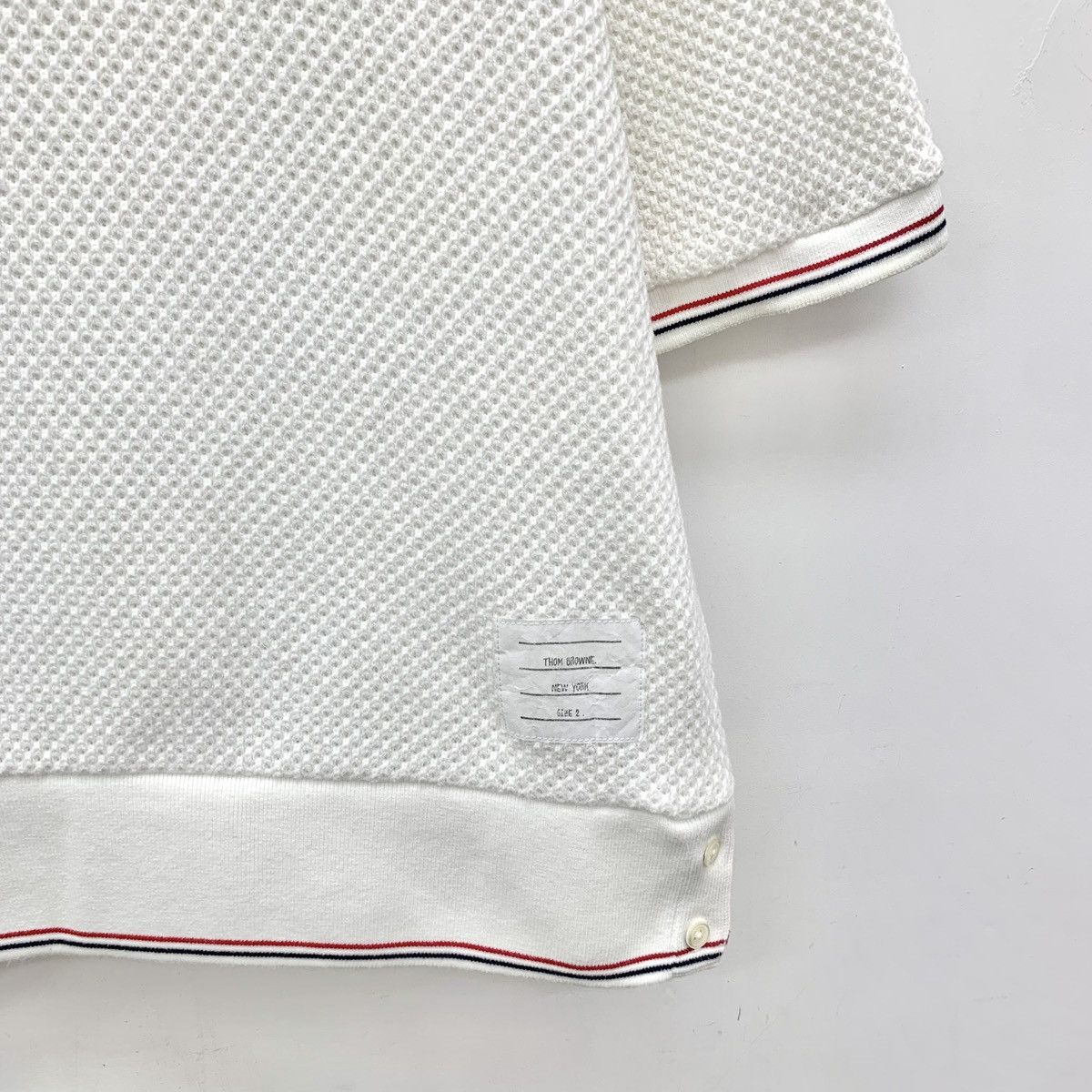 Thom Browne Thom Browne White Striped Trim Short Sleeve T-Shirt K26WX Size M / US 6-8 / IT 42-44 - 4 Thumbnail