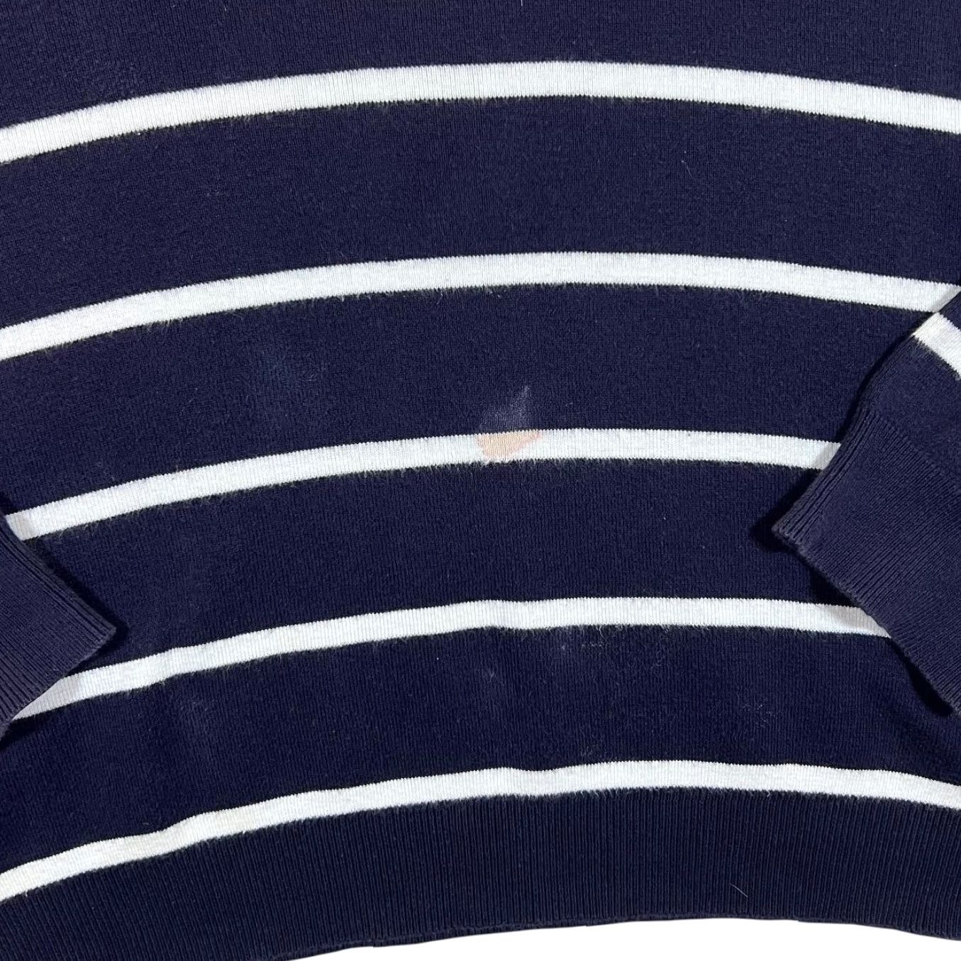 Polo Ralph Lauren POLO RALPH LAUREN Mini Logo Navy White Striped V-Neck Sweater Jumper XL (Best fits XXL) Mens Pullover Size US XL / EU 56 / 4 - 5 Thumbnail