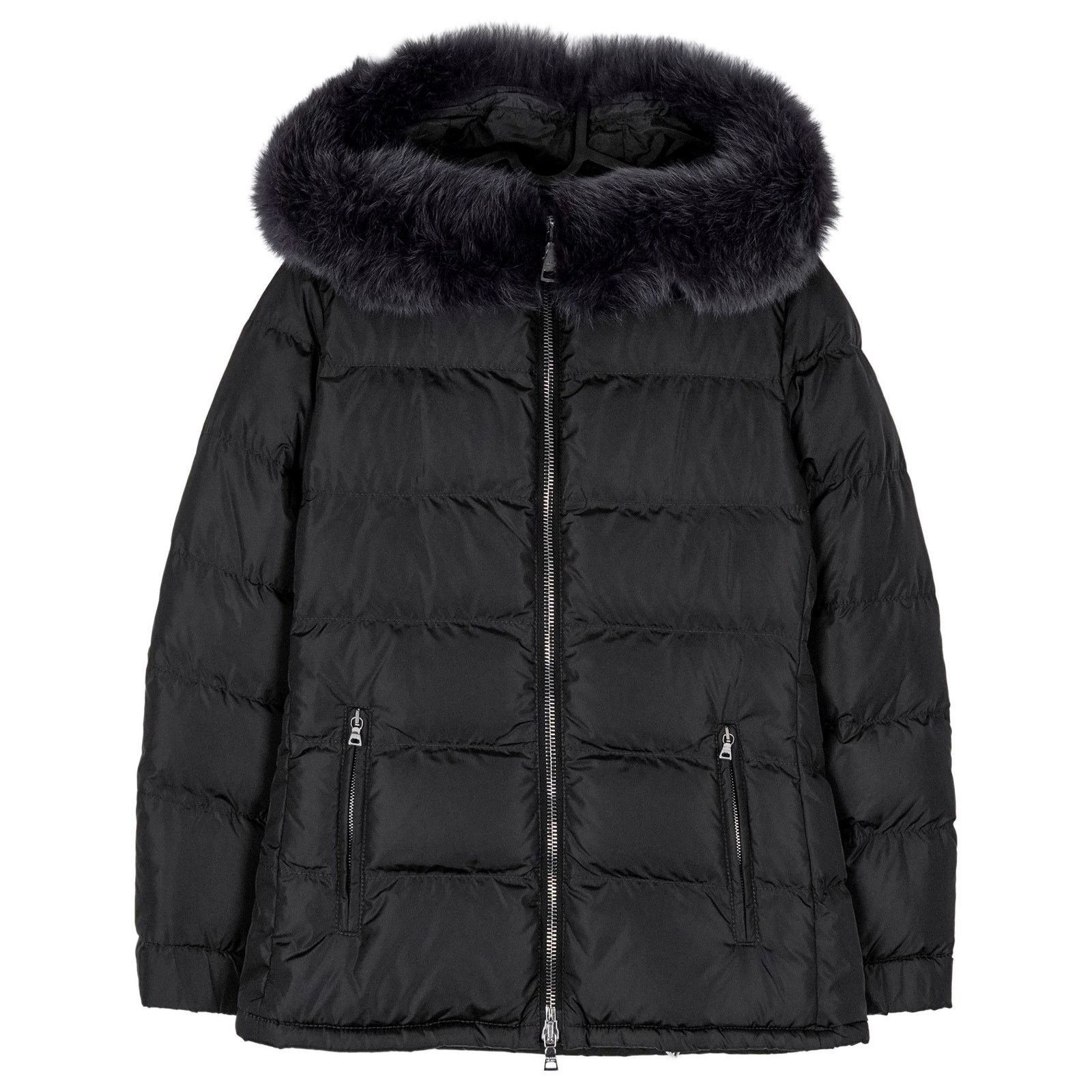 Prada Prada Black Nylon Fox Fur Hooded Womens Down Puffer Jacket Size XS / US 0-2 / IT 36-38 - 1 Thumbnail