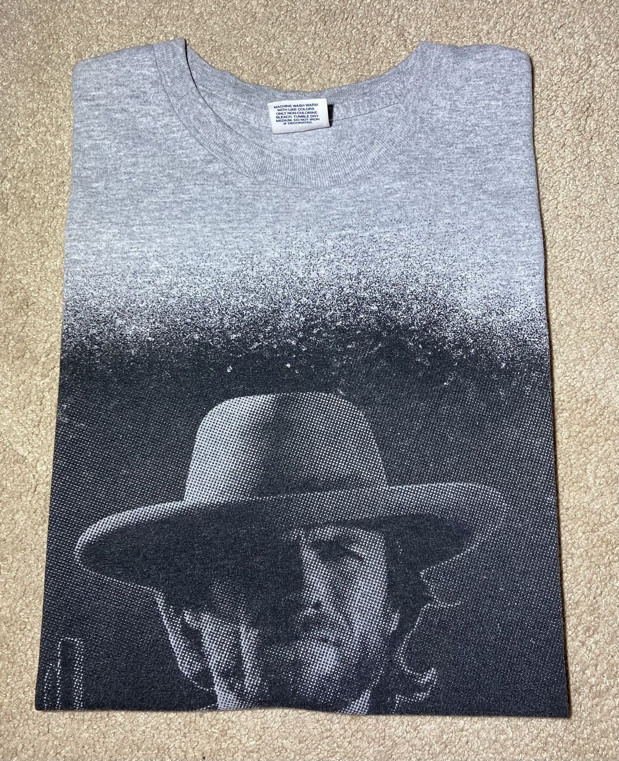 image of Fw11 Supreme Clint Eastwood Wild West Cowboy Tee Film 2011 in Grey, Men's (Size Small)