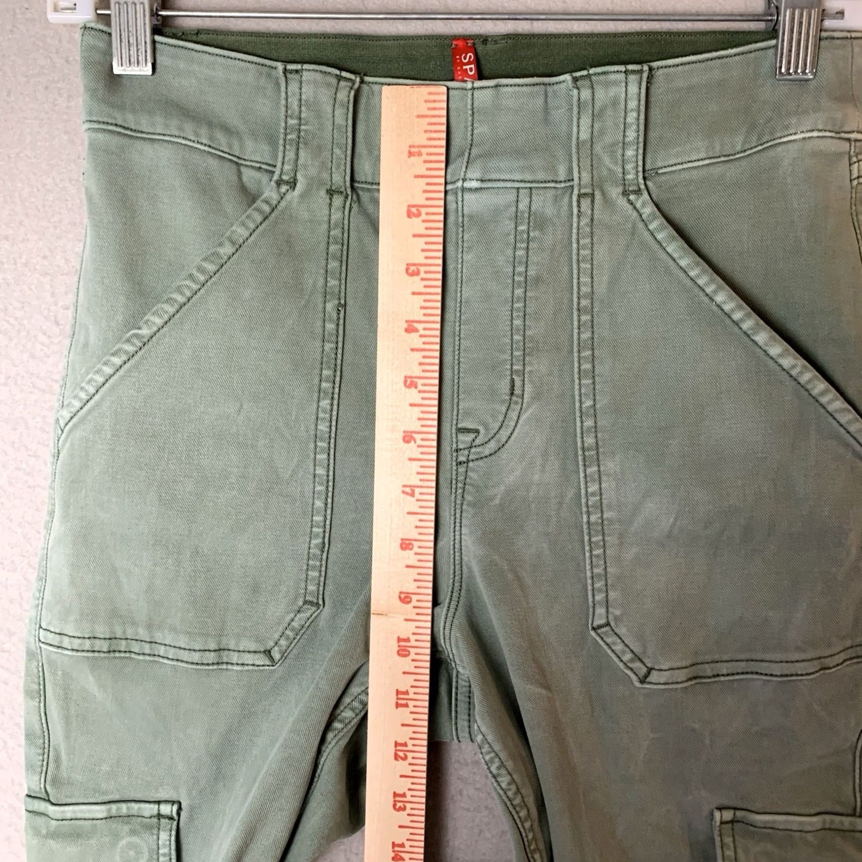 Spanx Spanx Jeans Women Size Medium Green Cargo Pull On Casual Preppy Momcore Denim 5-Pocket Stretch Regular Slim Skinny Wool? Size 32" / US 10 / IT 46 - 7 Thumbnail